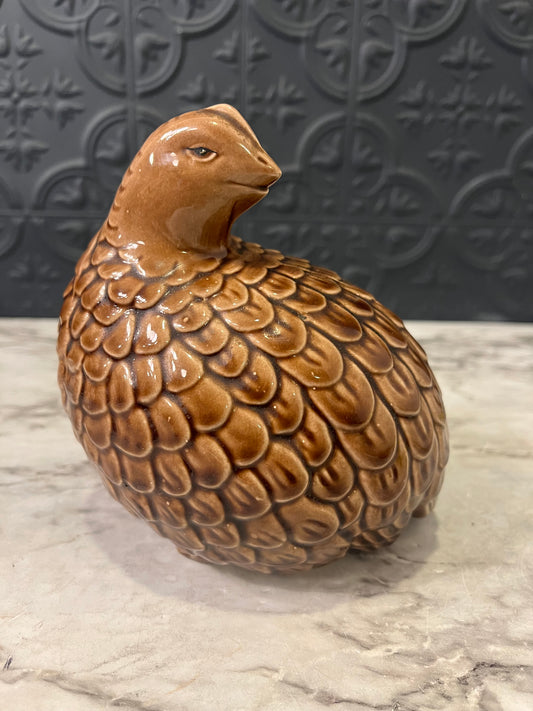 Brown Ceramic Quail