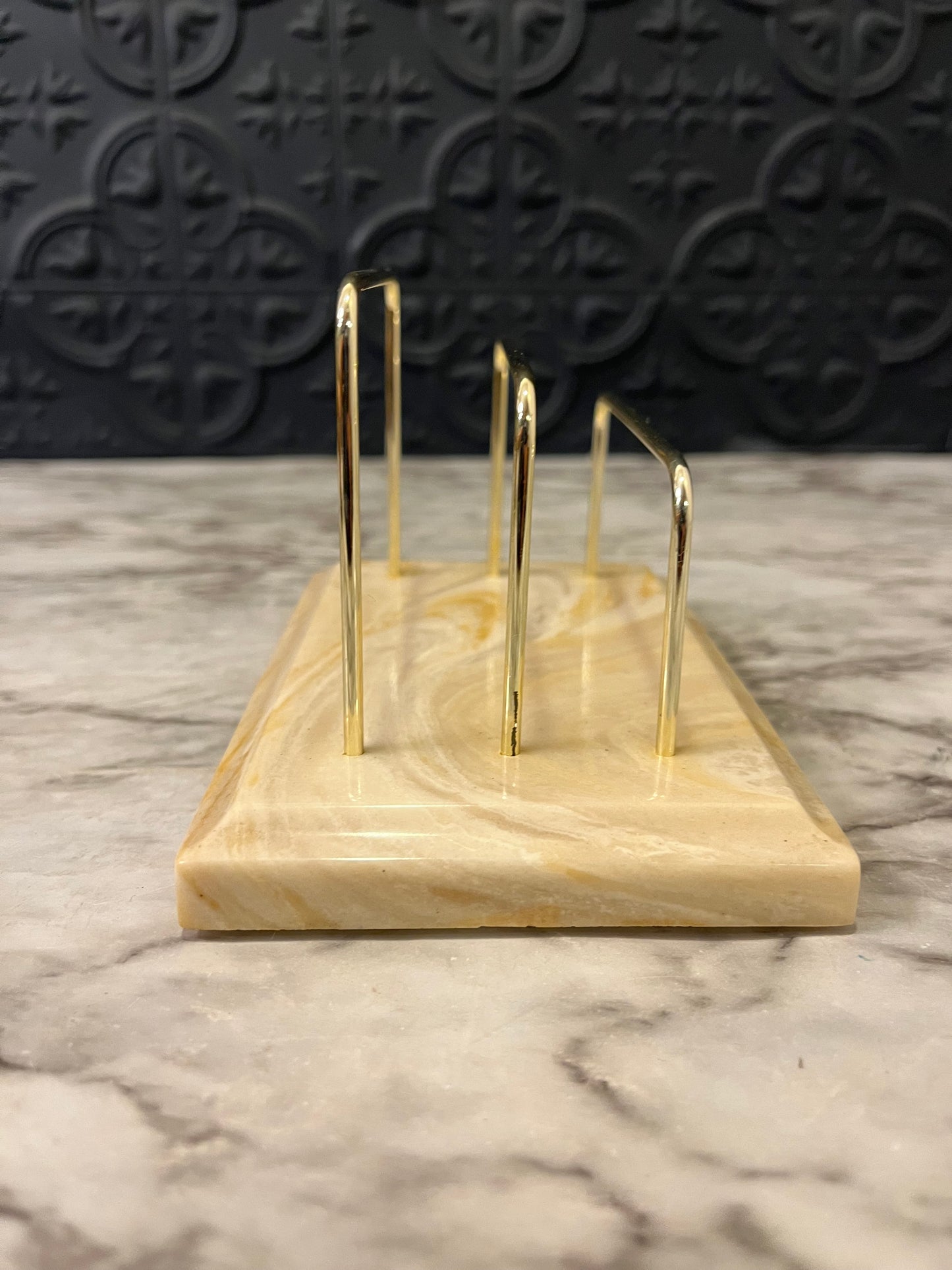 Letter Holder Cream and Brass