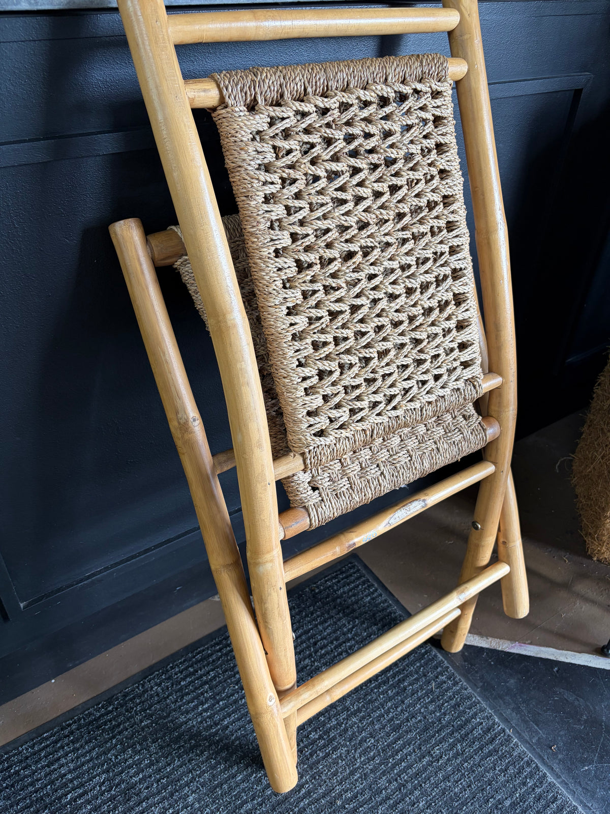 Vintage Bamboo Folding Chair Set of 2