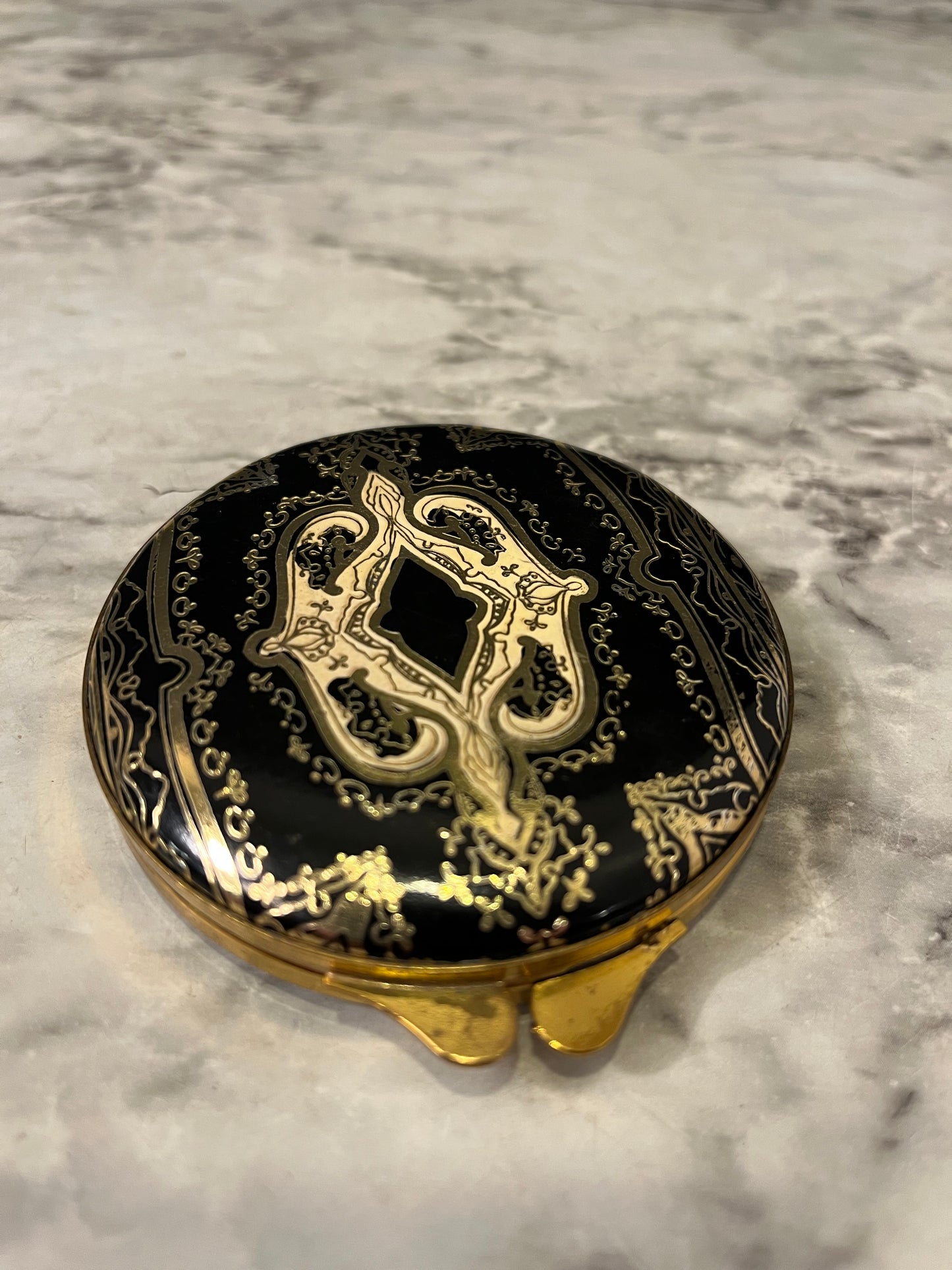 Gold and Black Enamel Compact