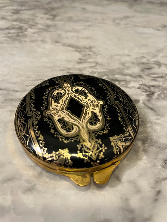 Gold and Black Enamel Compact