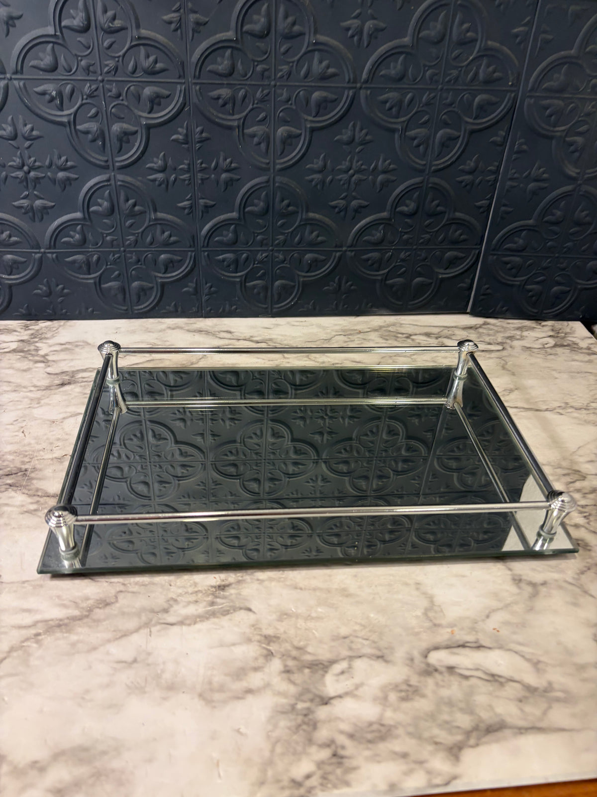 9 x 14 Mirror Tray with Chrome Rail