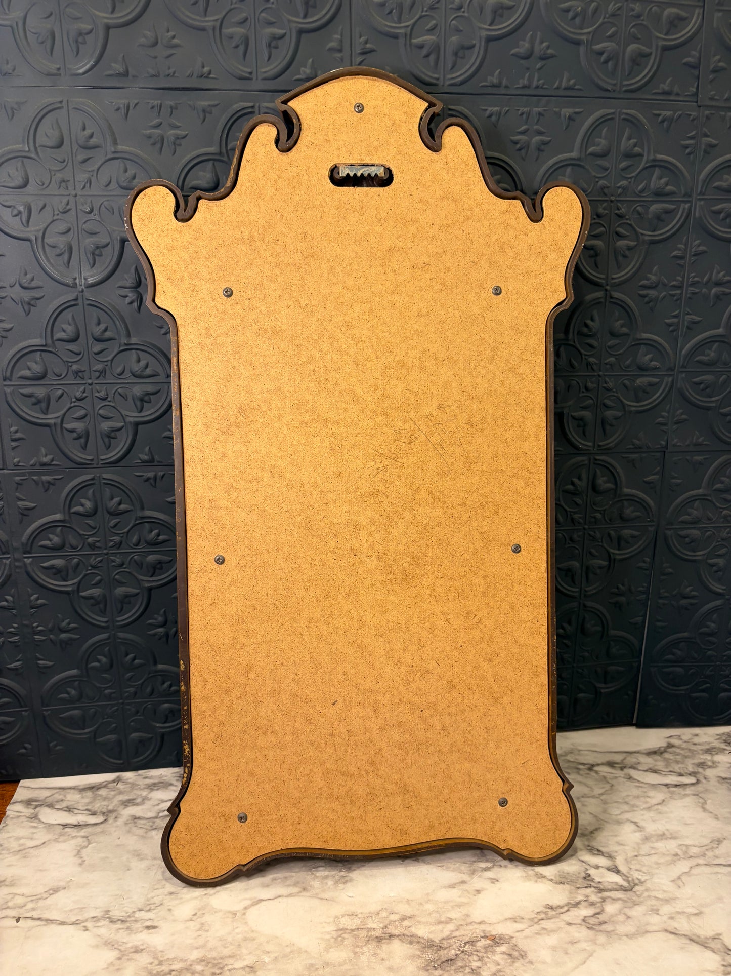 Faux Wood Mirror with Eagle