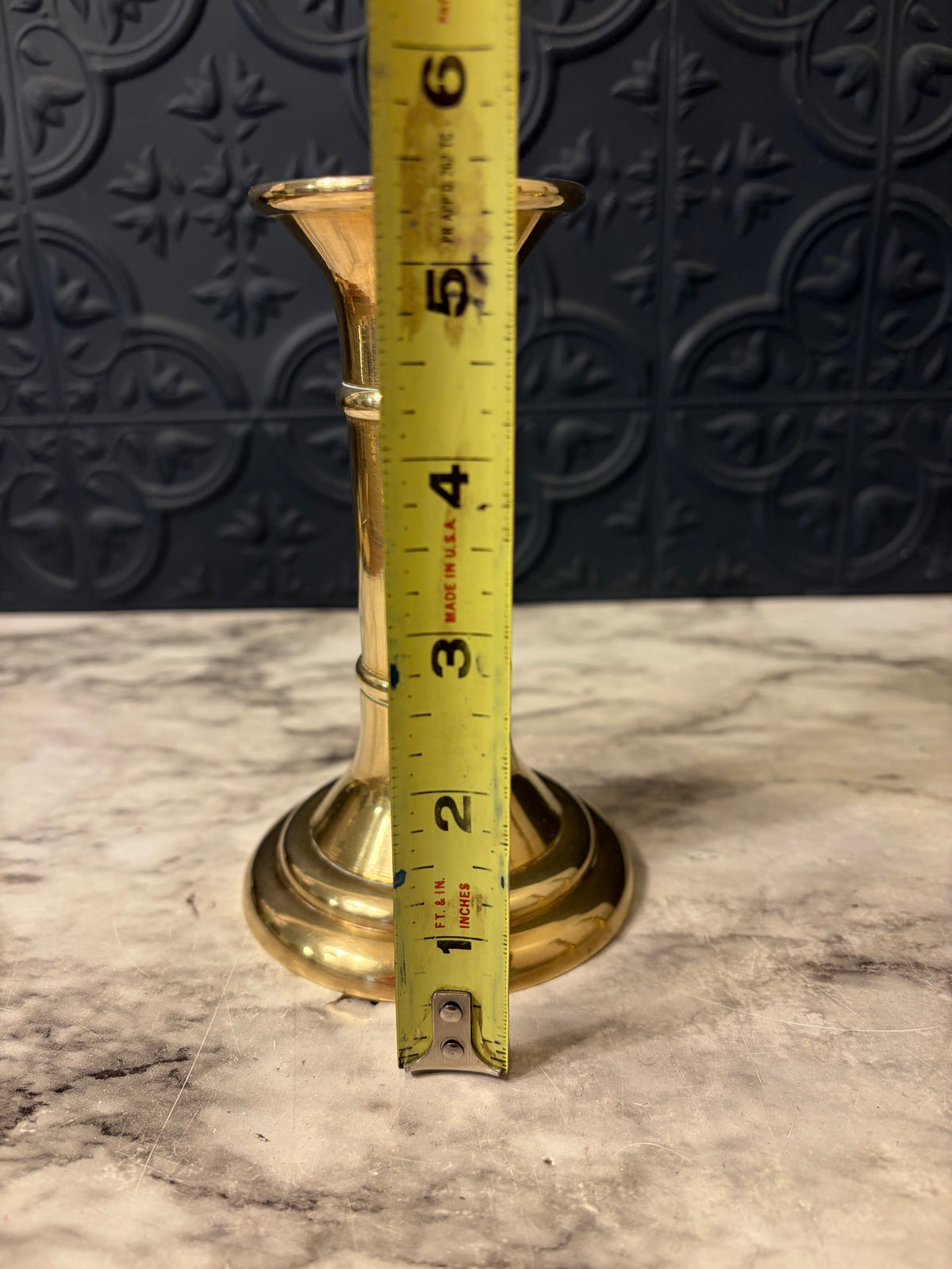 5" Brass Wide Taper Candle Holder
