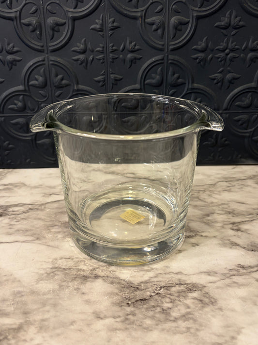 Crate and Barrel Glass Ice Bucket