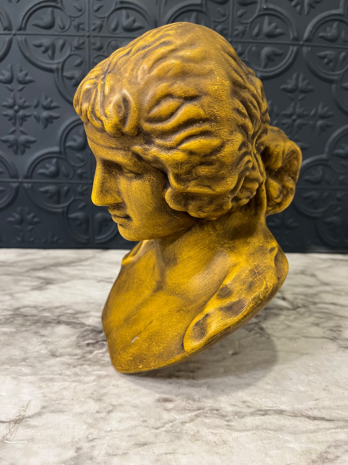 Gold Ceramic Man Bust