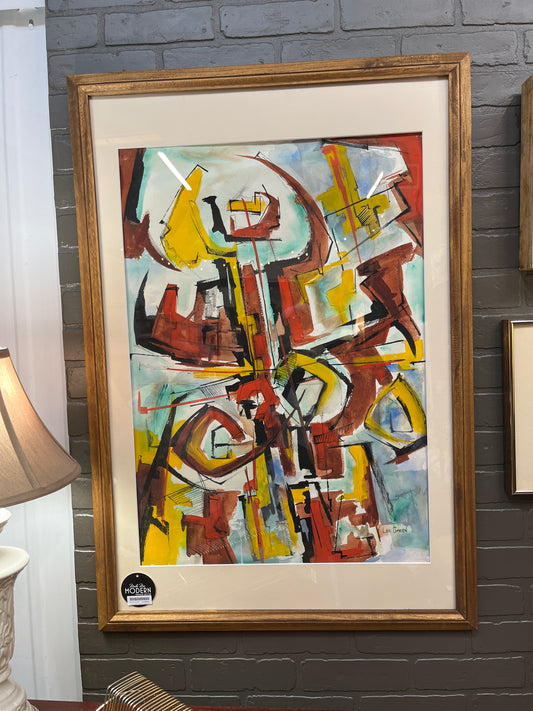 Mid Century abrstract painting by Les Greene