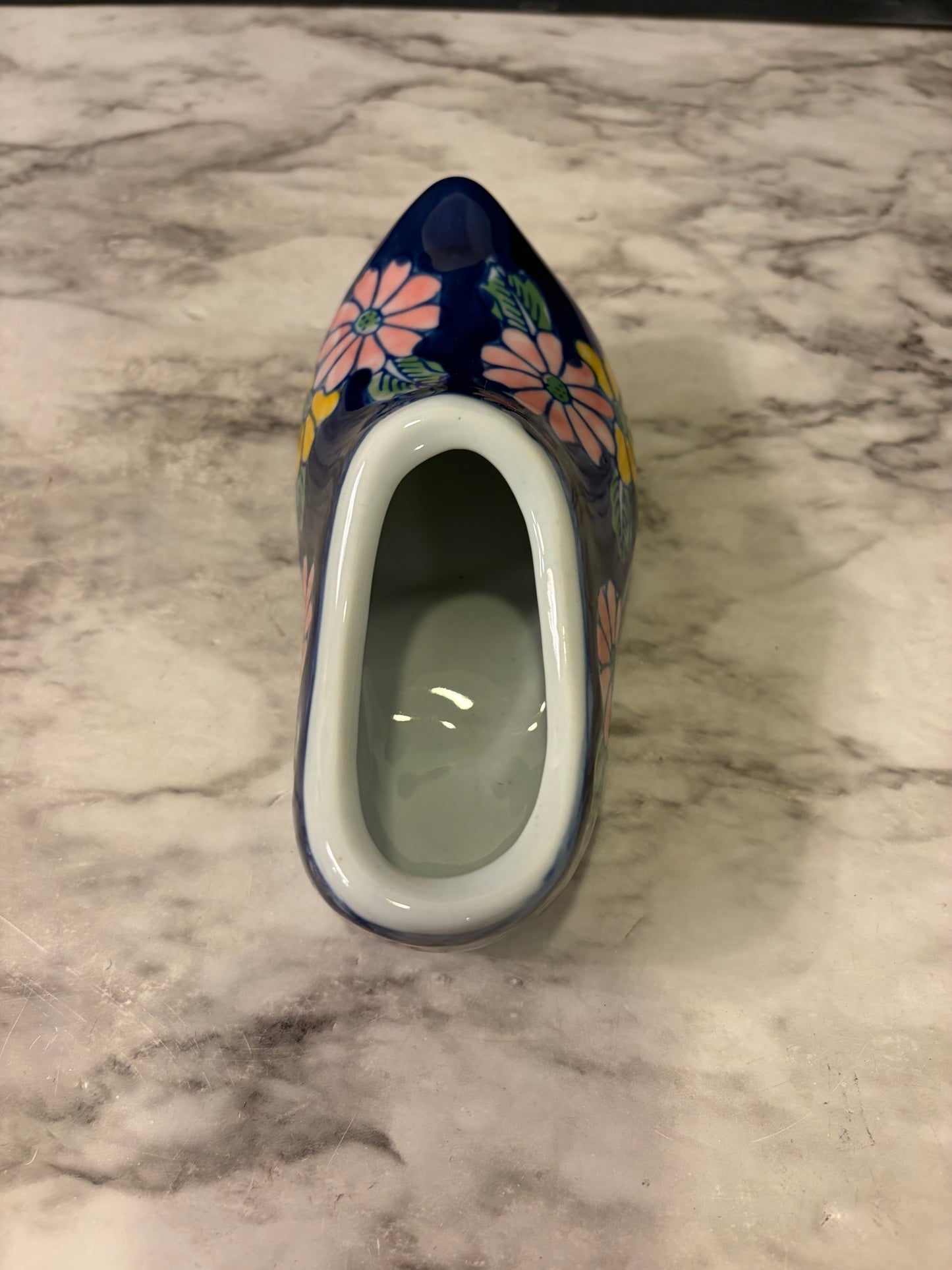 Ceramic Clog Blue with Flowers