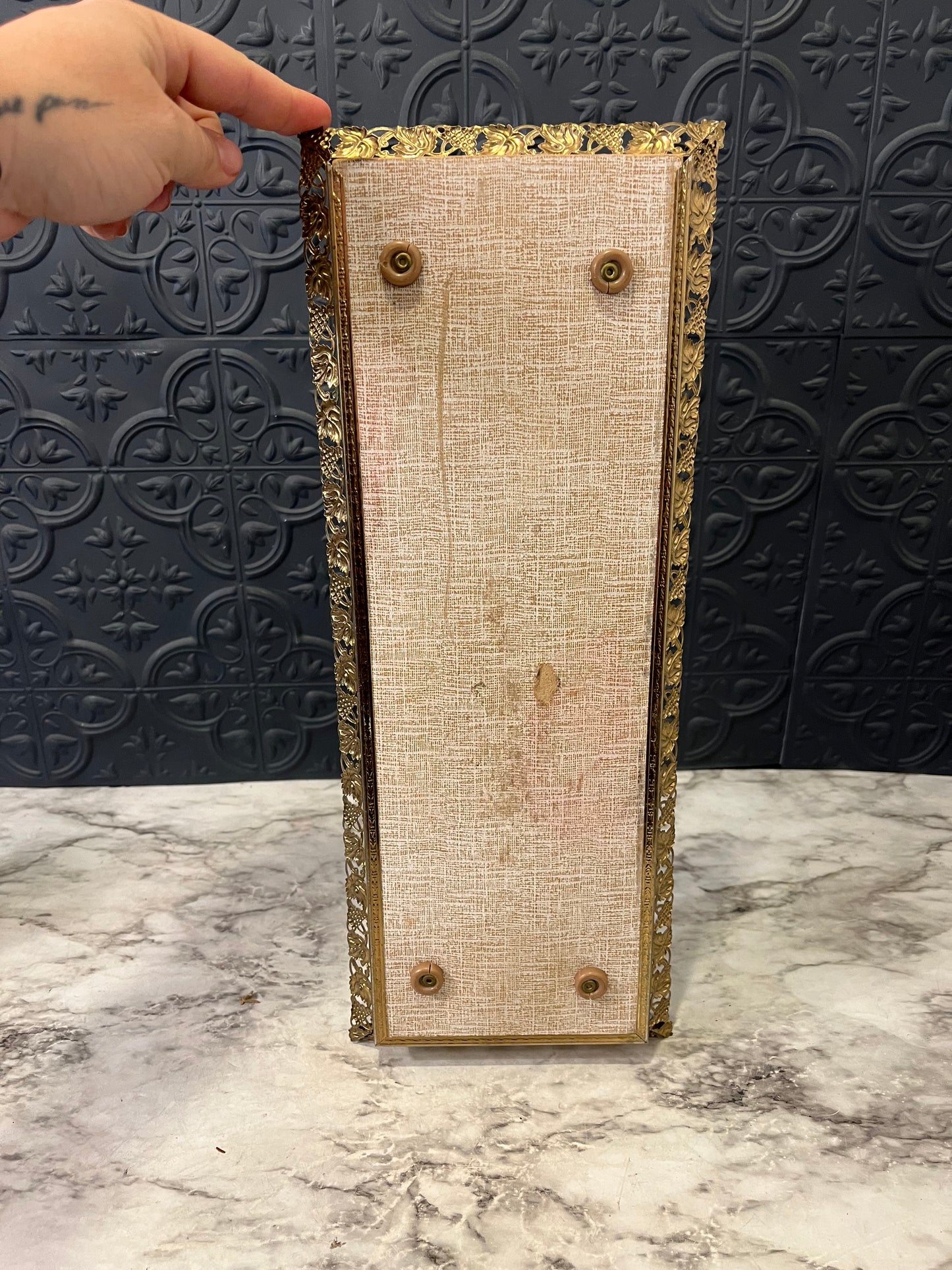 Rectangle Mirror Glass Tray  16x6