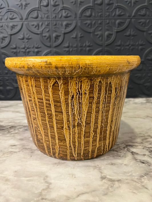 Yellow Drip glaze pot