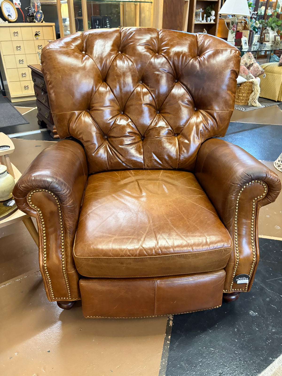 Chesterfield Style Leather Recliner