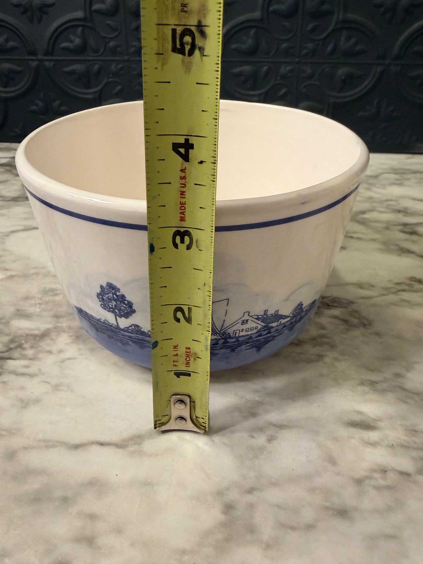 Blue and White Bowl with Windmill Taiwan
