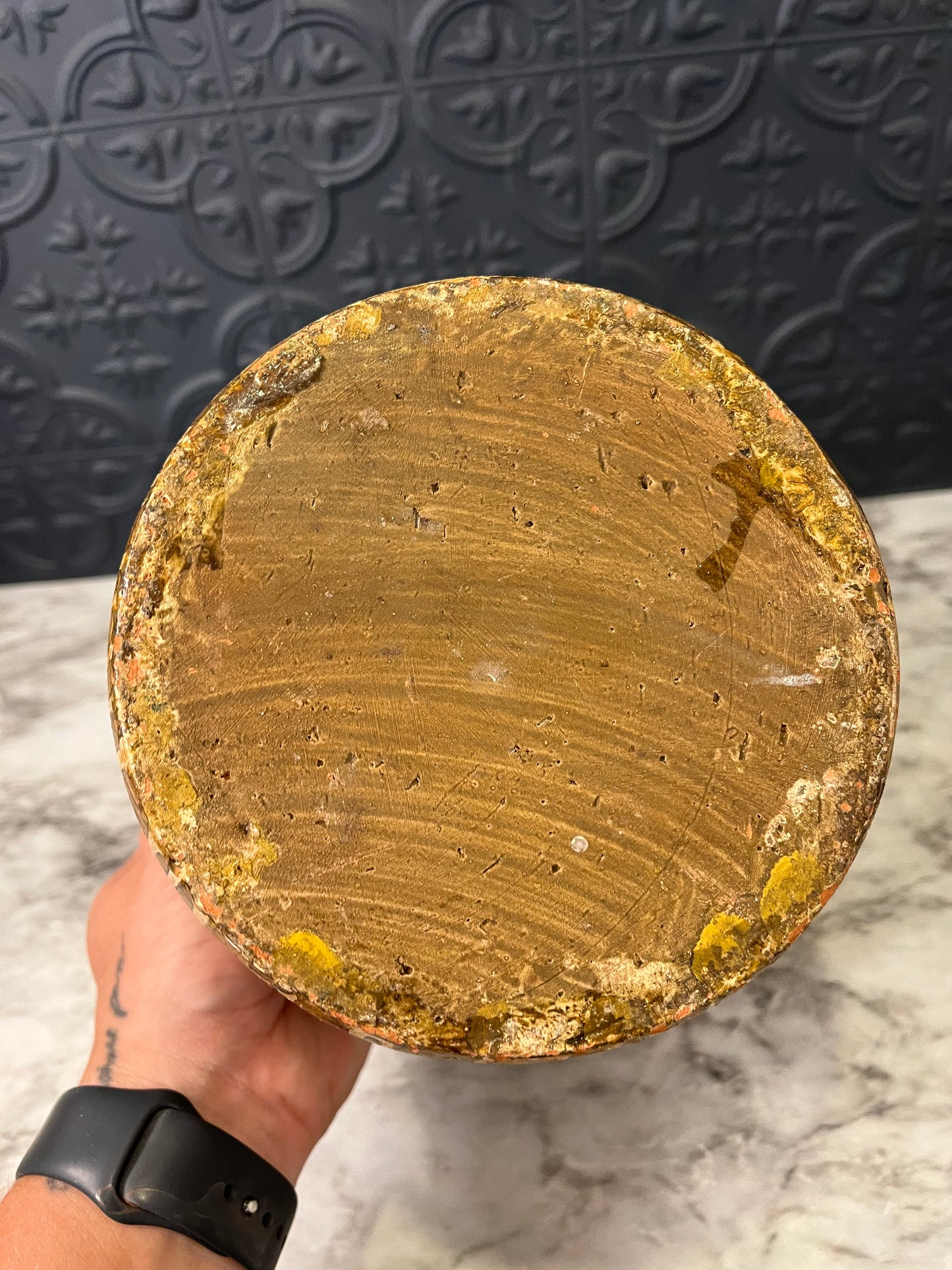 Yellow Drip glaze pot