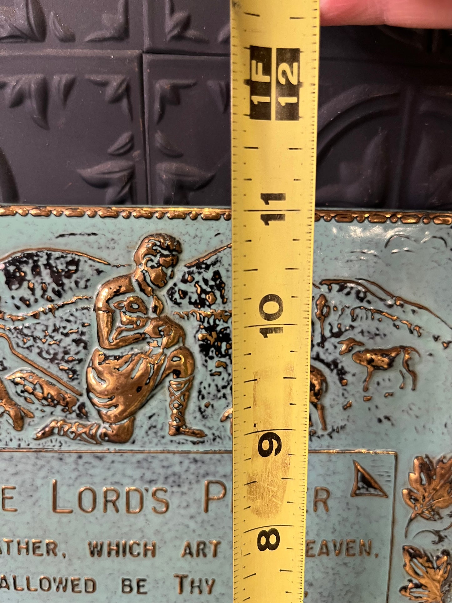 The Lords Prayer Brass Relief Aqua