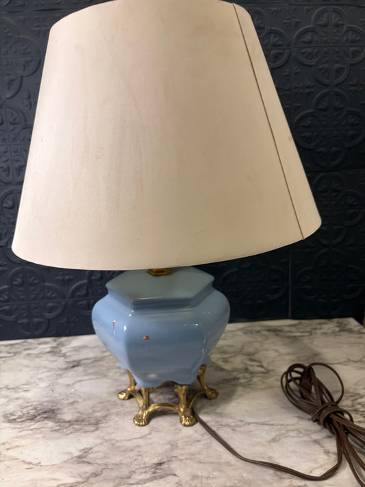 Asian Style Table Lamp Painted Blue