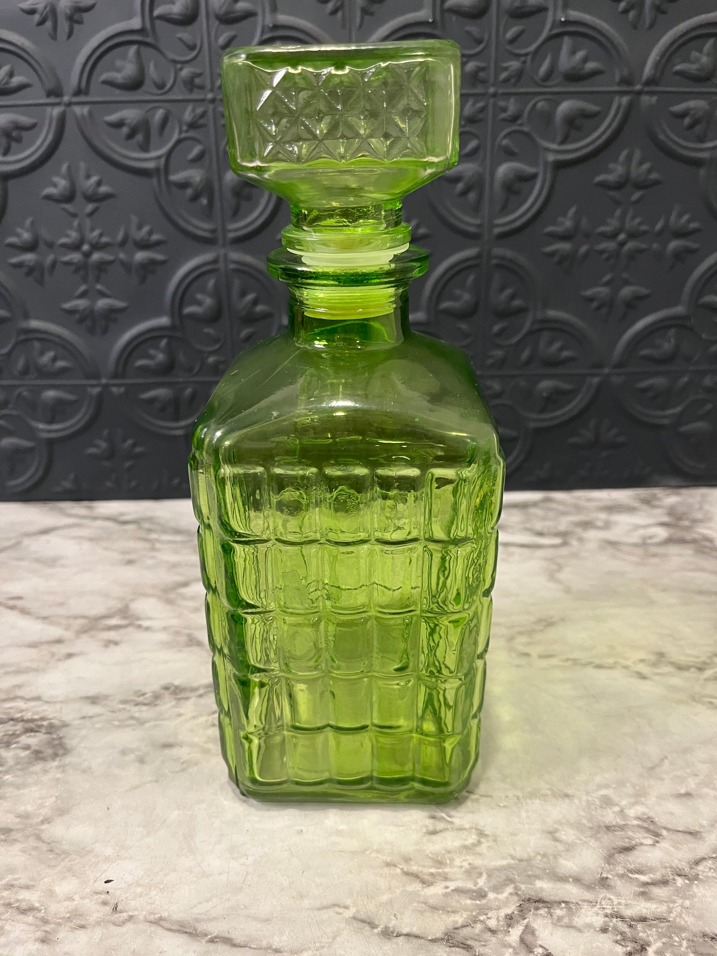 Lime Green Glass Decanter