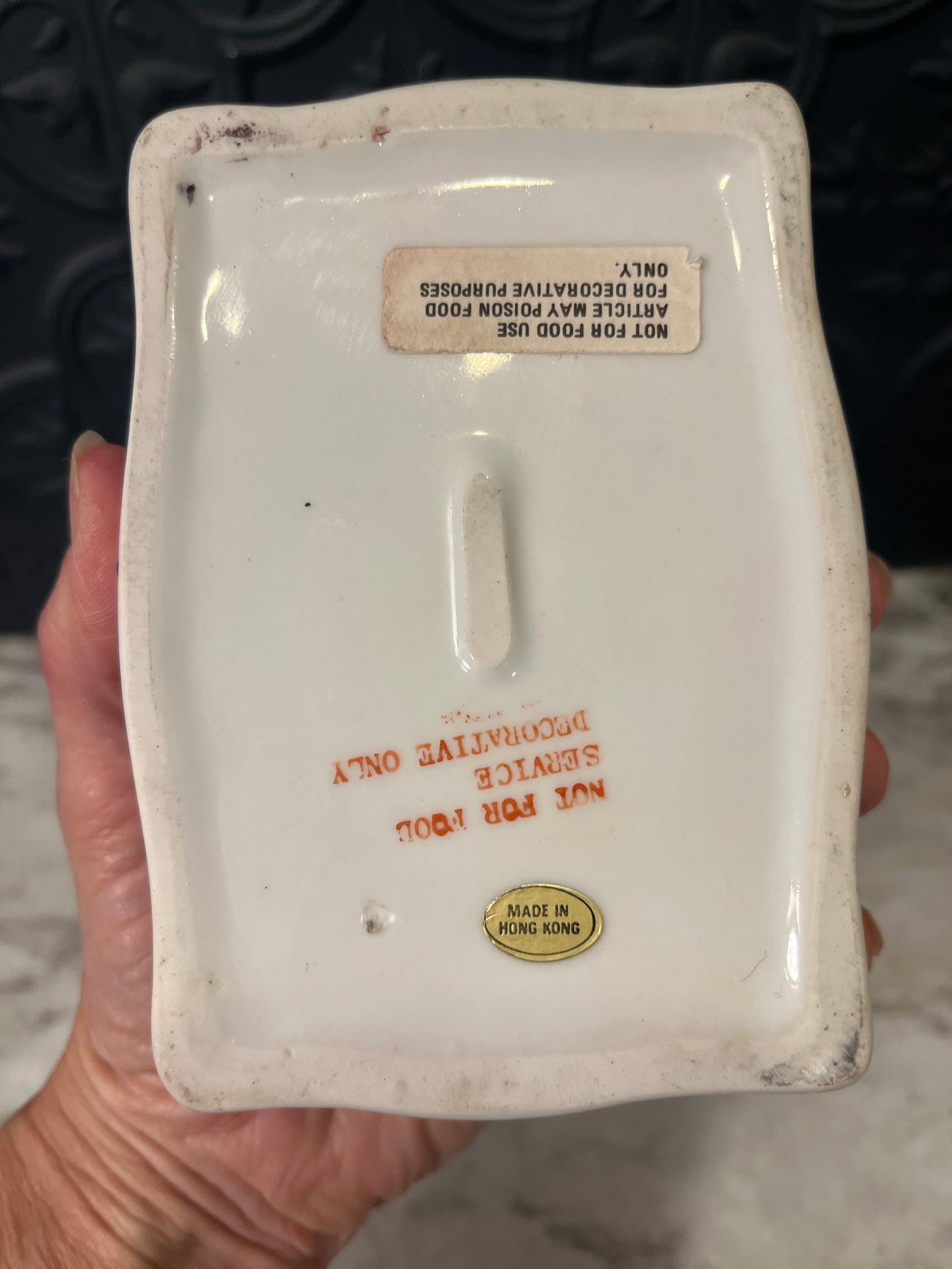 White Porcelain Trinket Box with Flowers