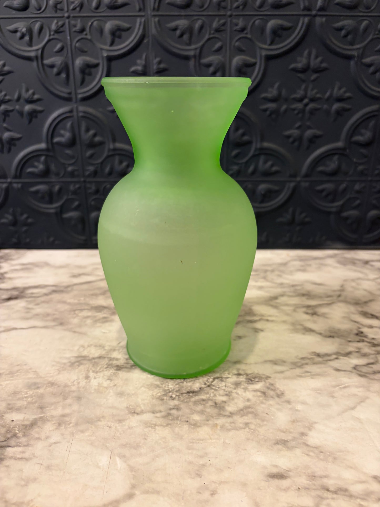 Uranium Glass Satin Vase