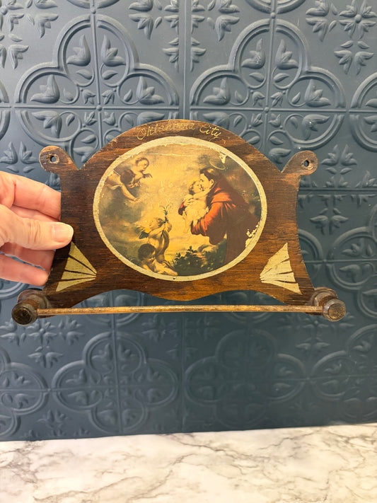 Vintage Wood Plaque with Oklahoma City