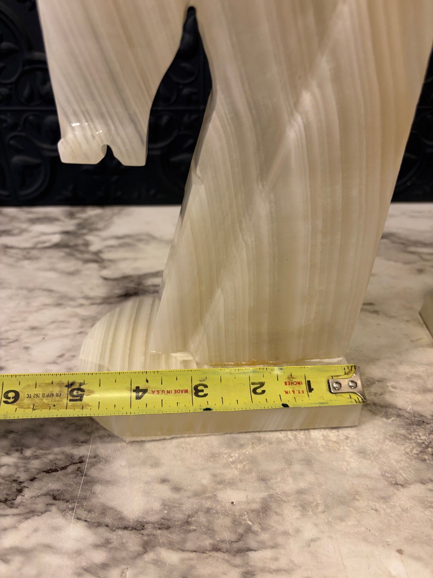 White Onyx Horse Head Bookends 10"