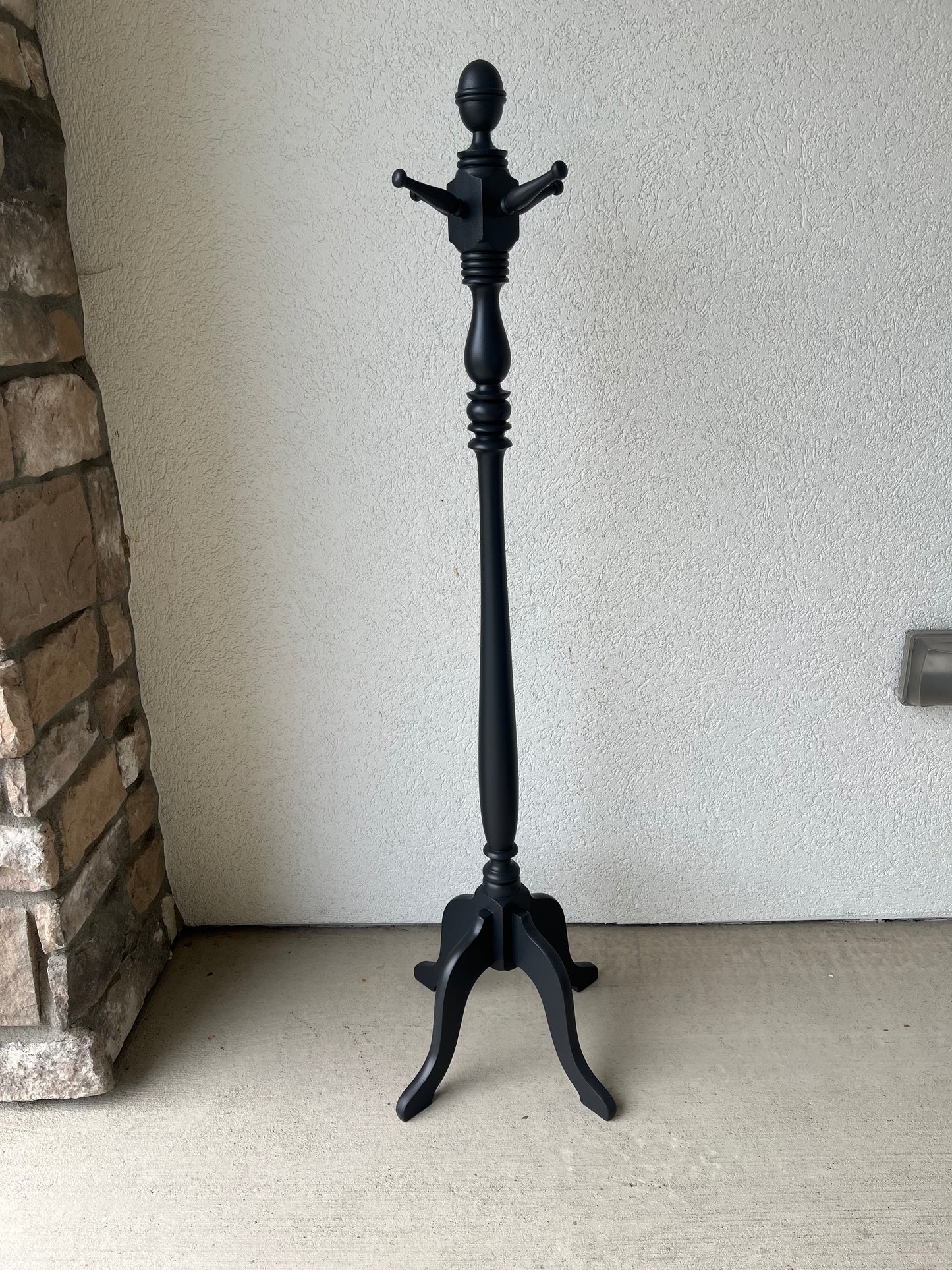 57" Painted Grey Coat Rack