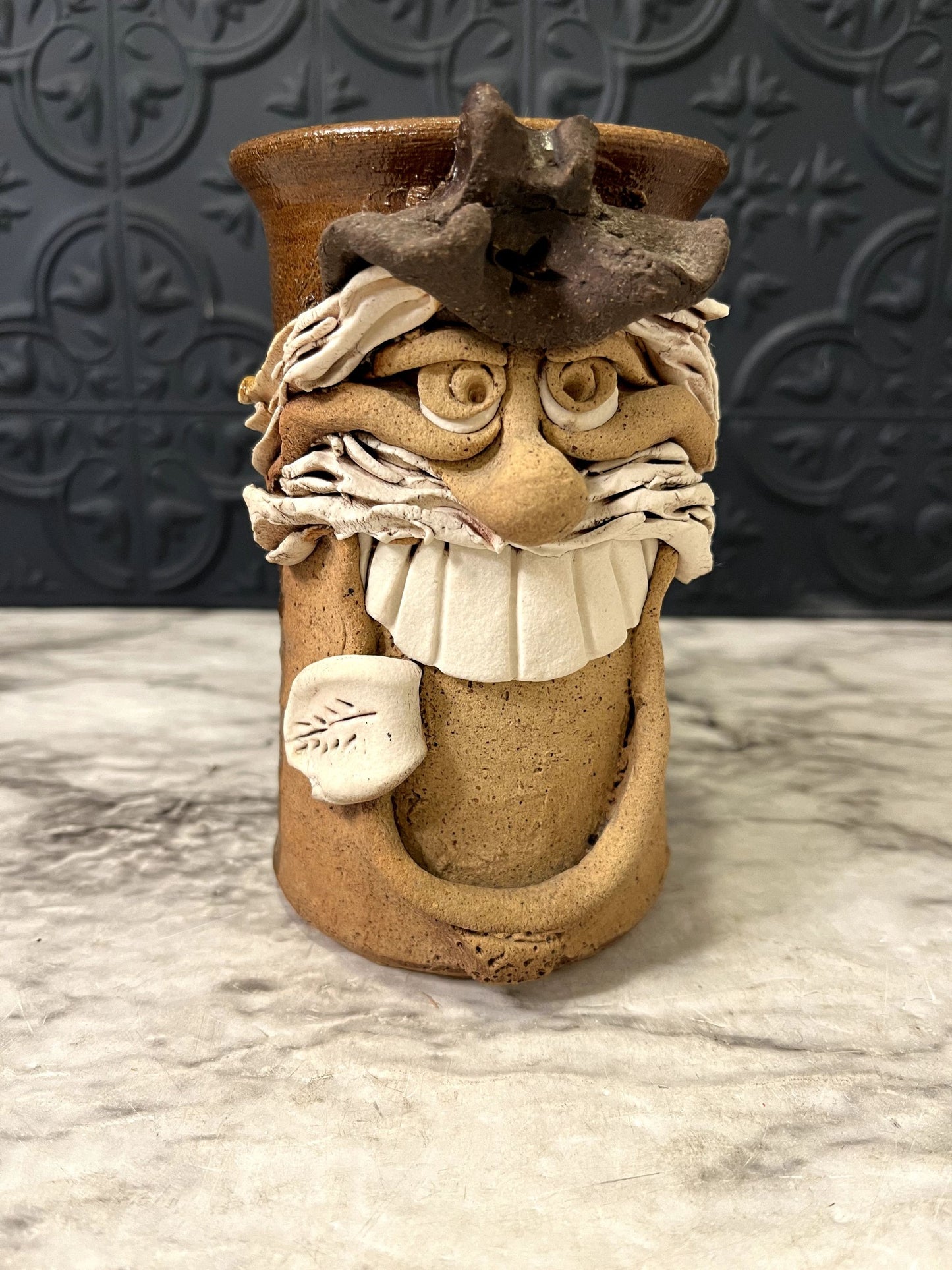 Stoneware Beer Mug Face