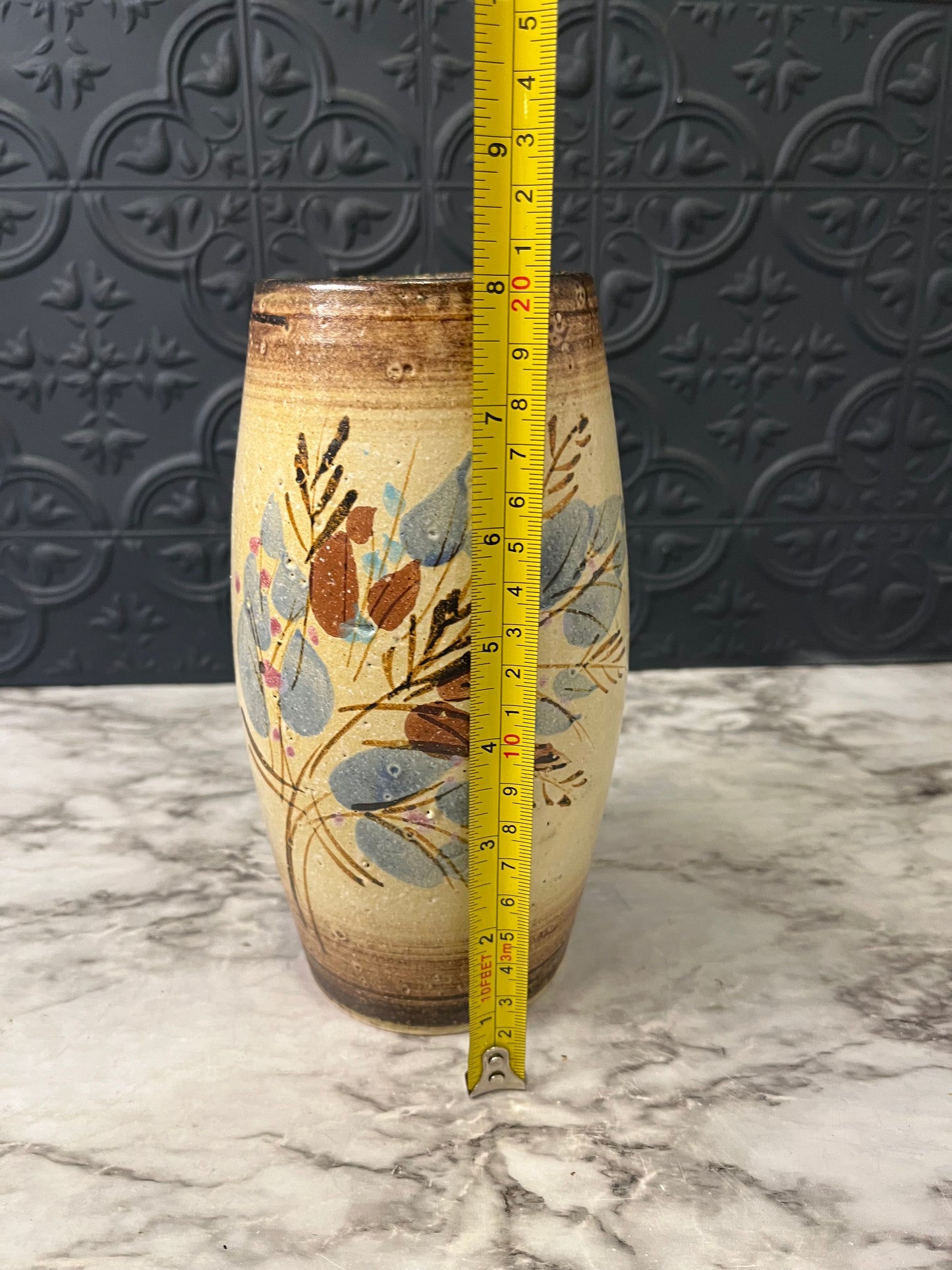 Handpainted Stoneware Pottery Vase