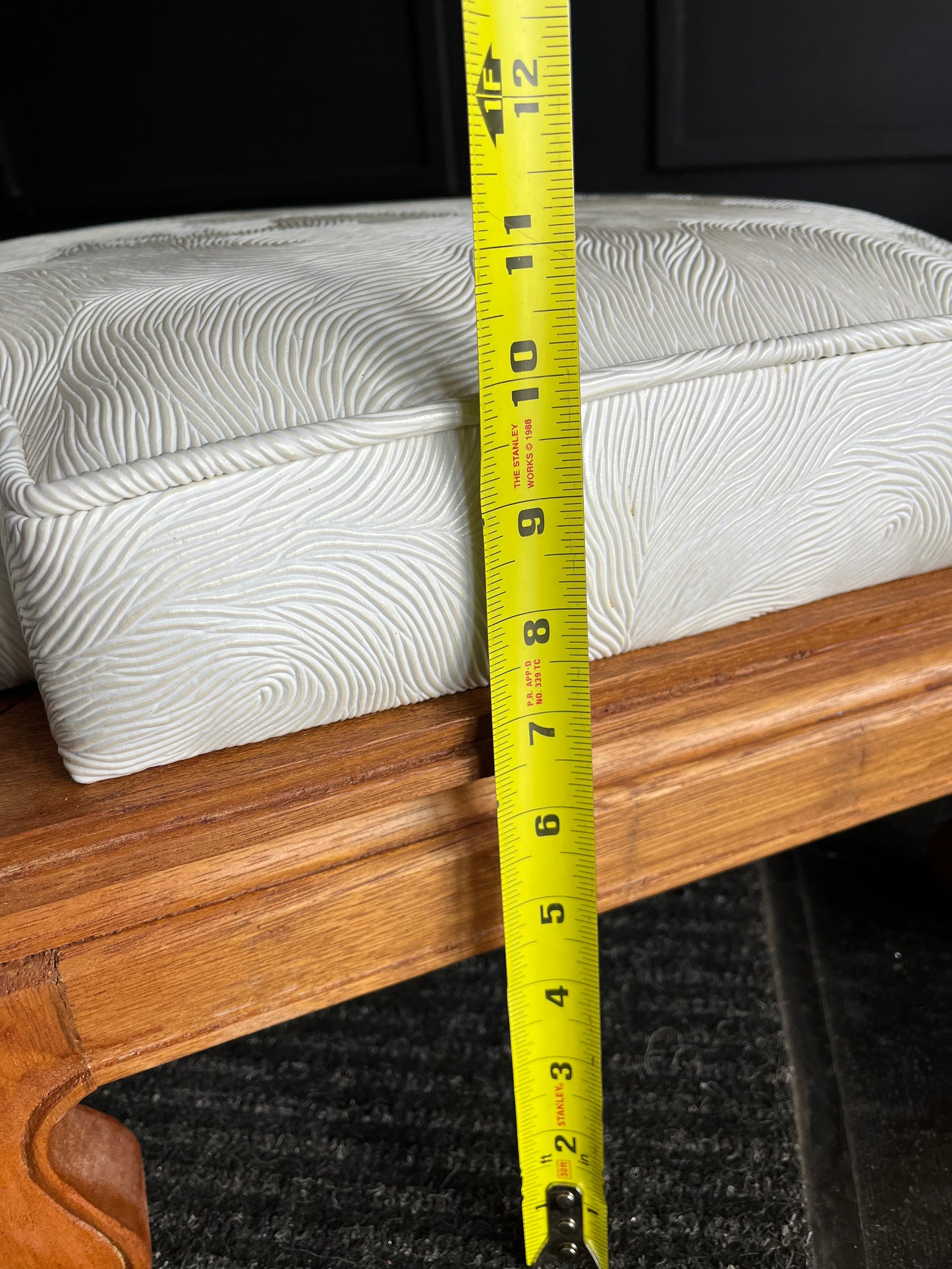 White Leather Foot Stool