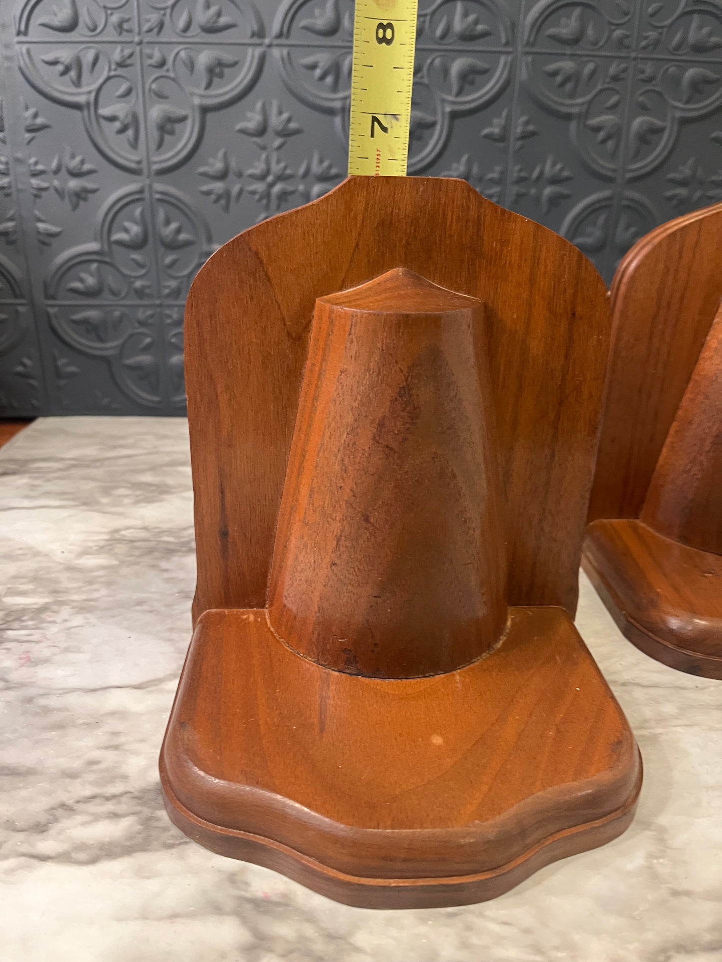 Wood Bookend with Brass Accent