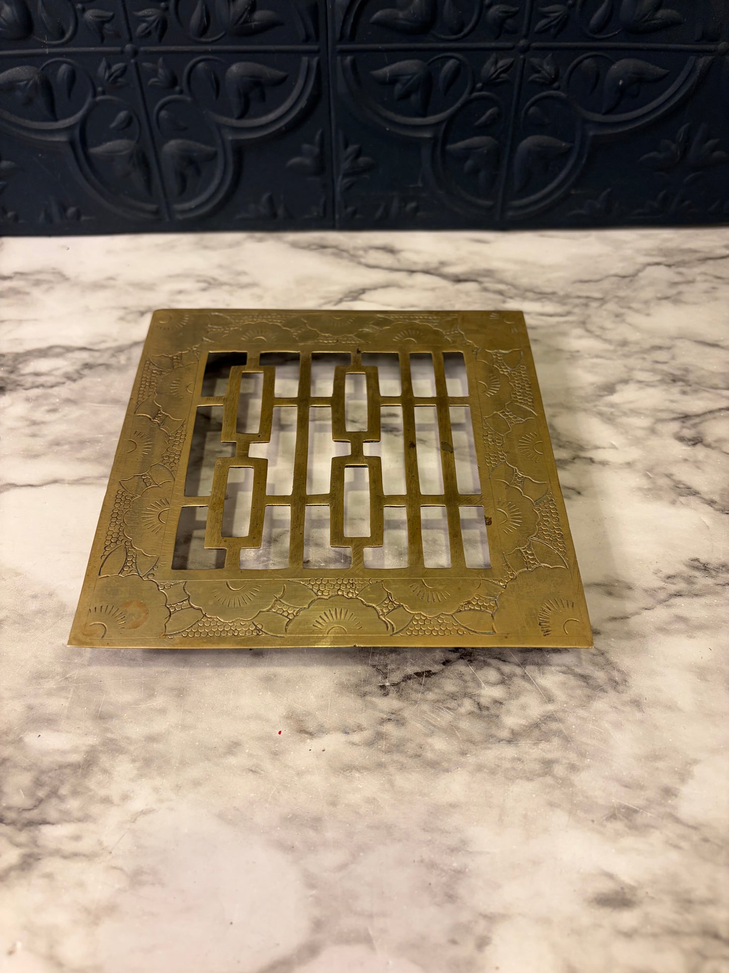 Square Brass Trivet from Japan