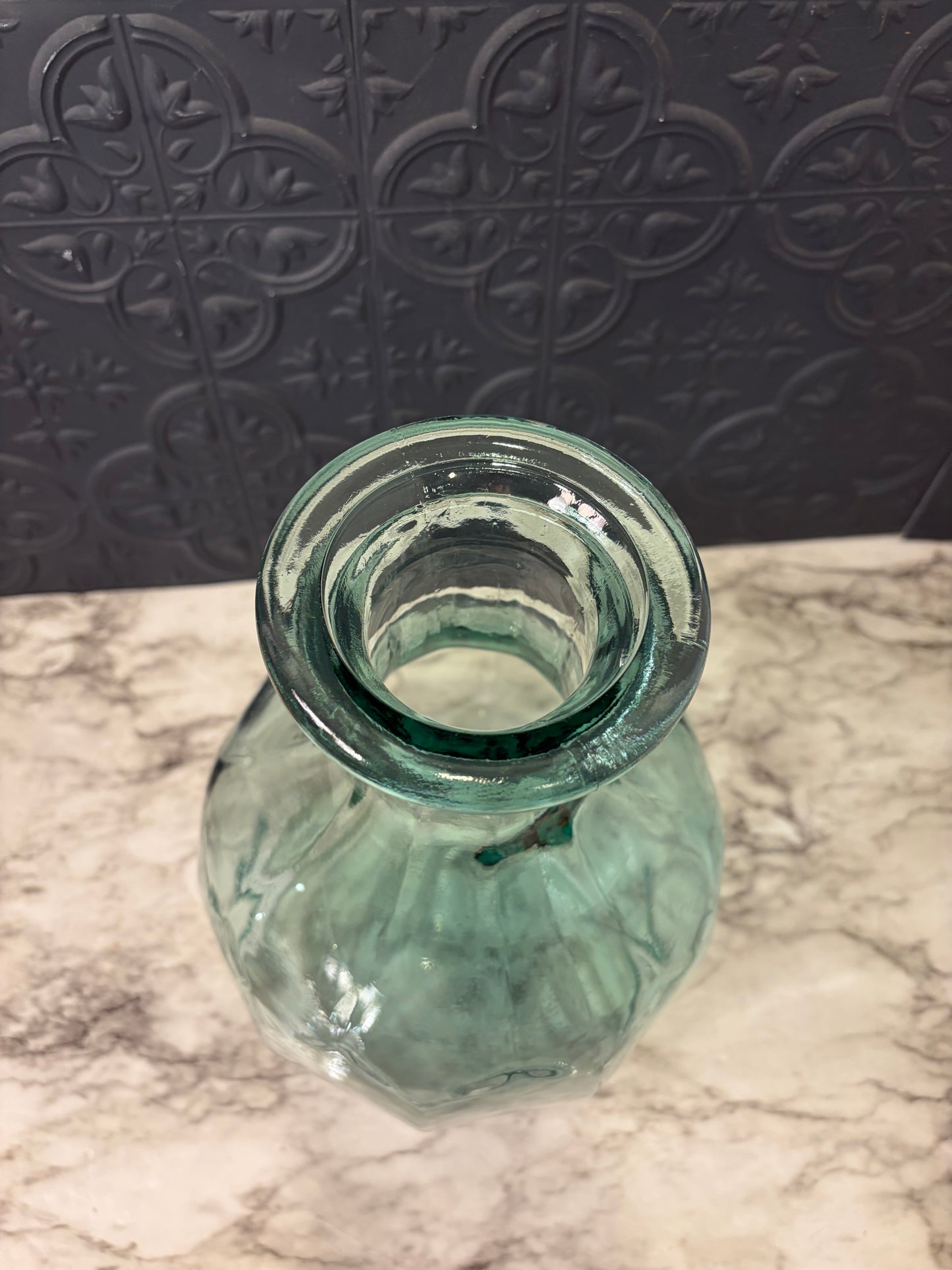 Large Recycled Glass Aqua Vase