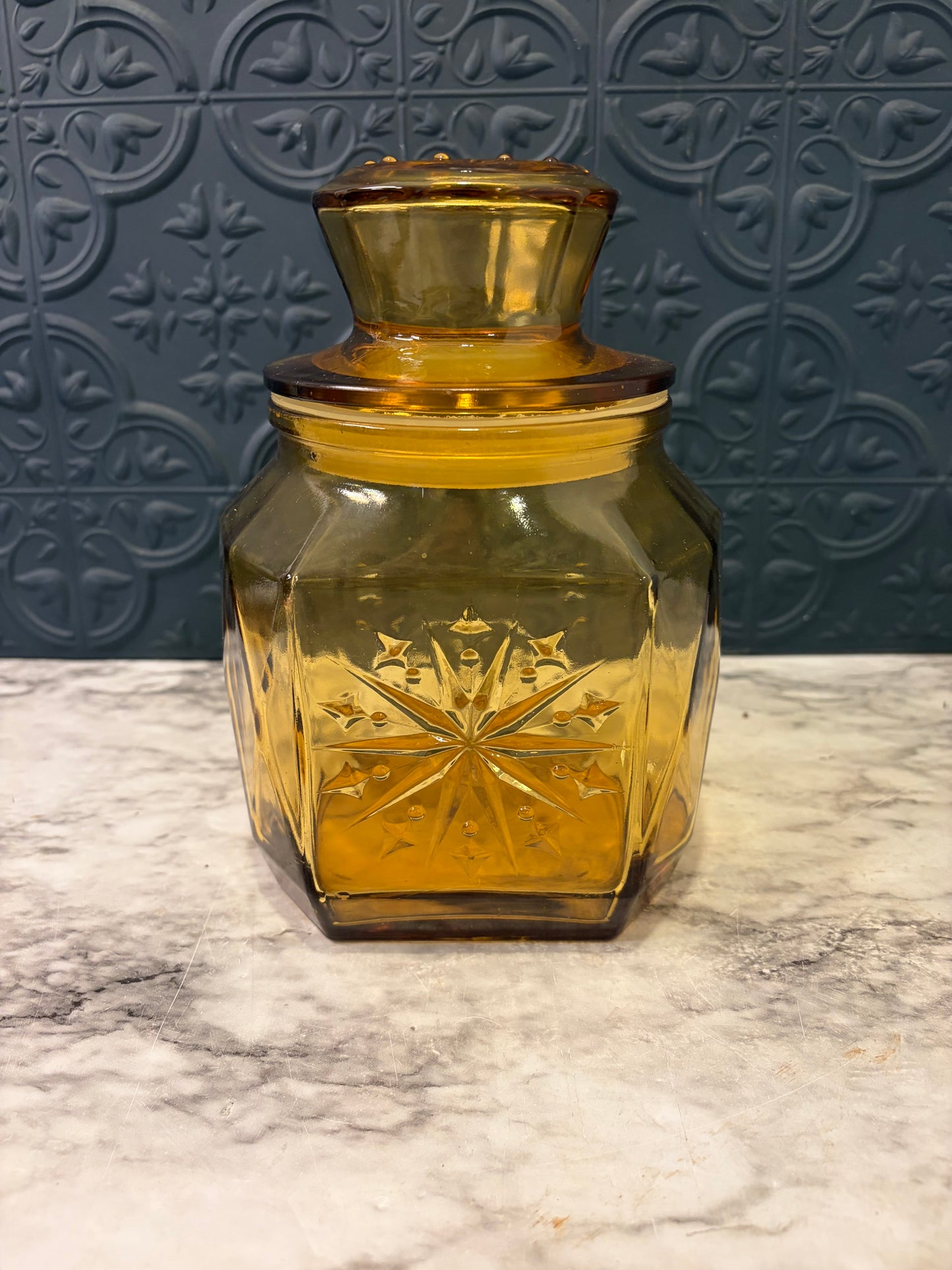 Wheaton Amber Glass Canister