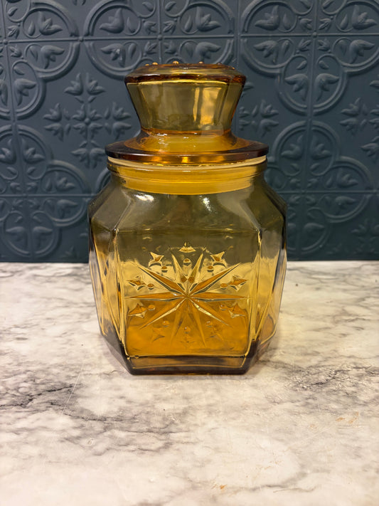 Wheaton Amber Glass Canister