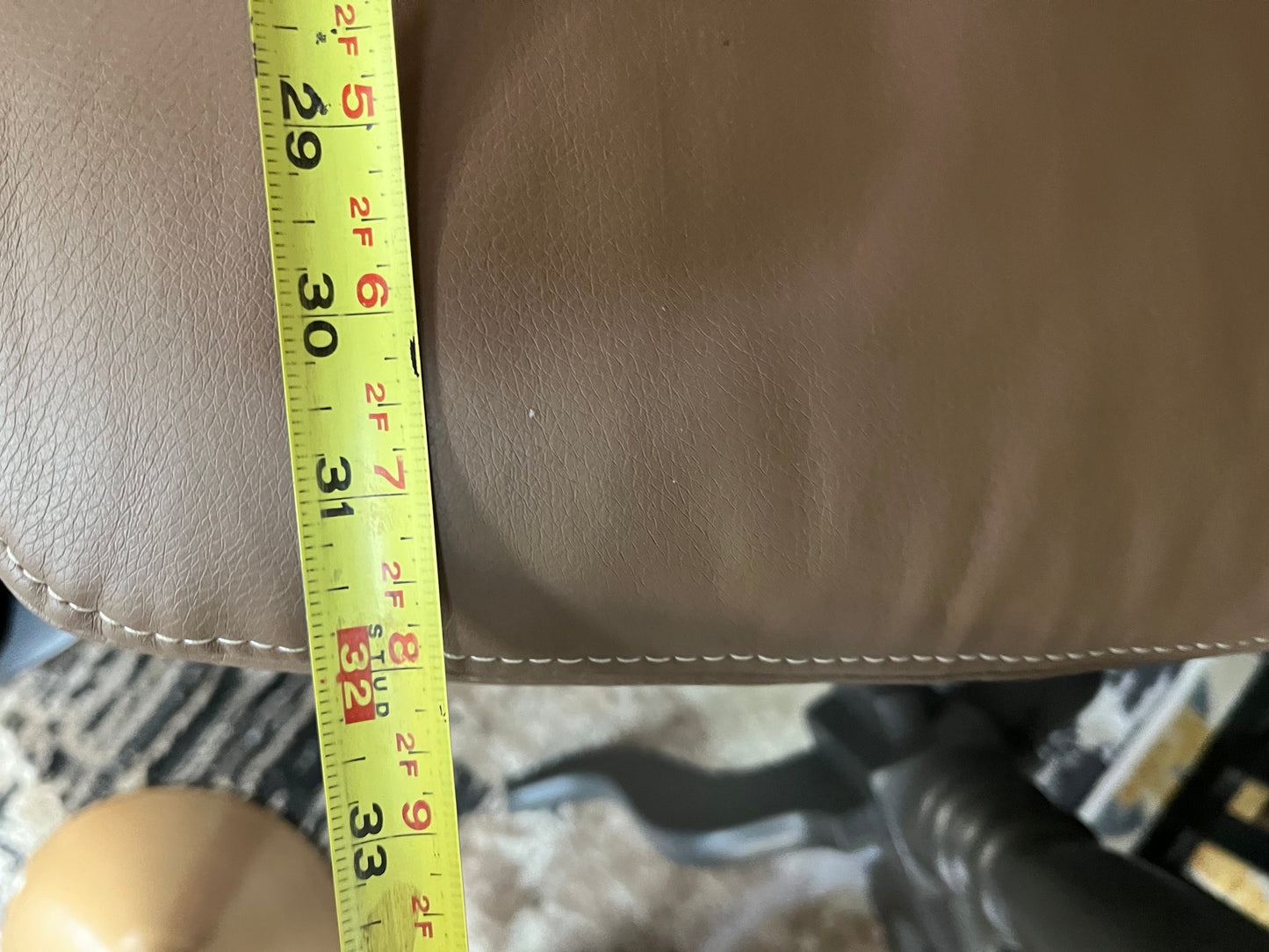 Brown Pleather Stressless with foot stool