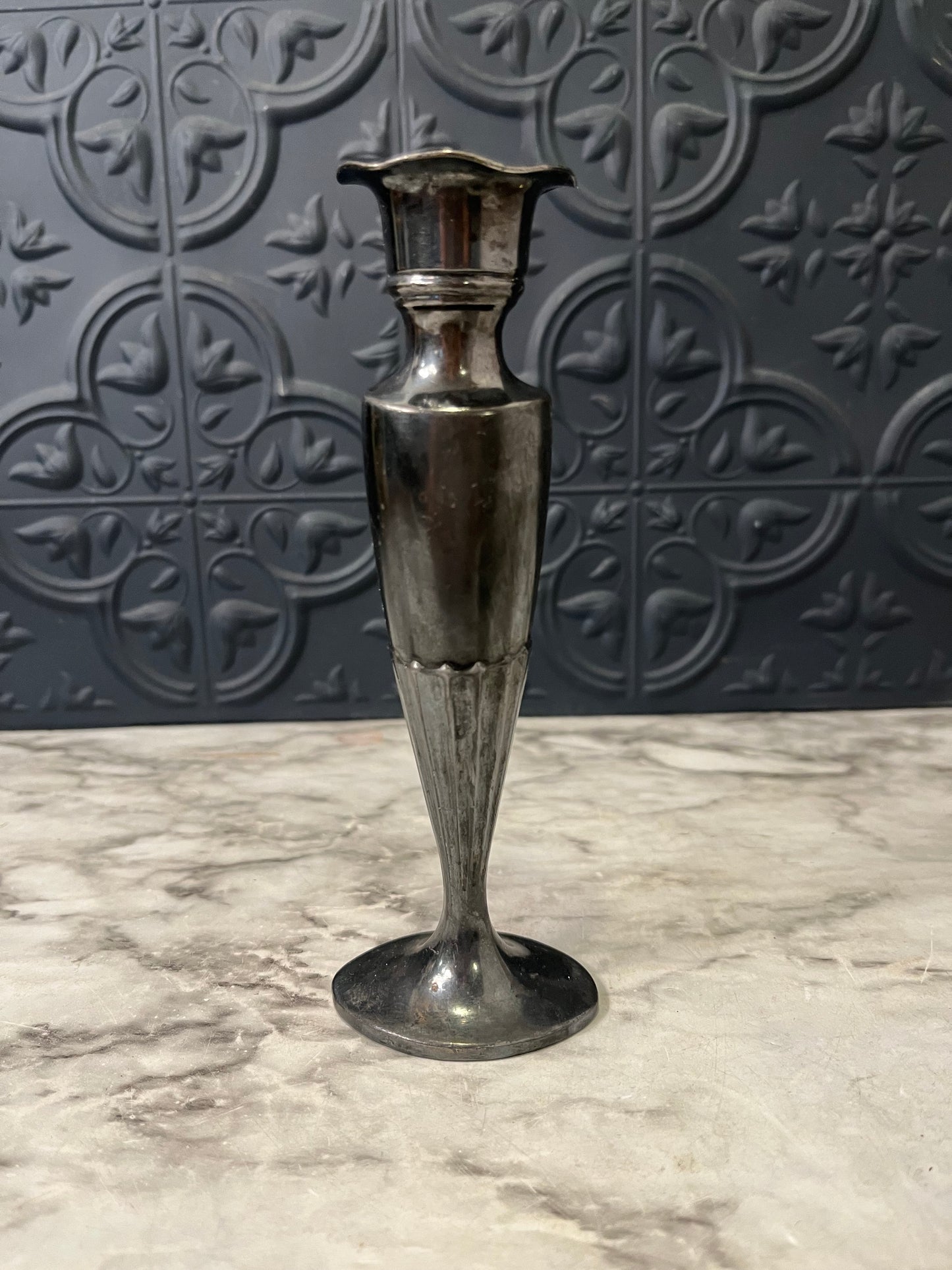 Silver Plated Small Fluted Vase
