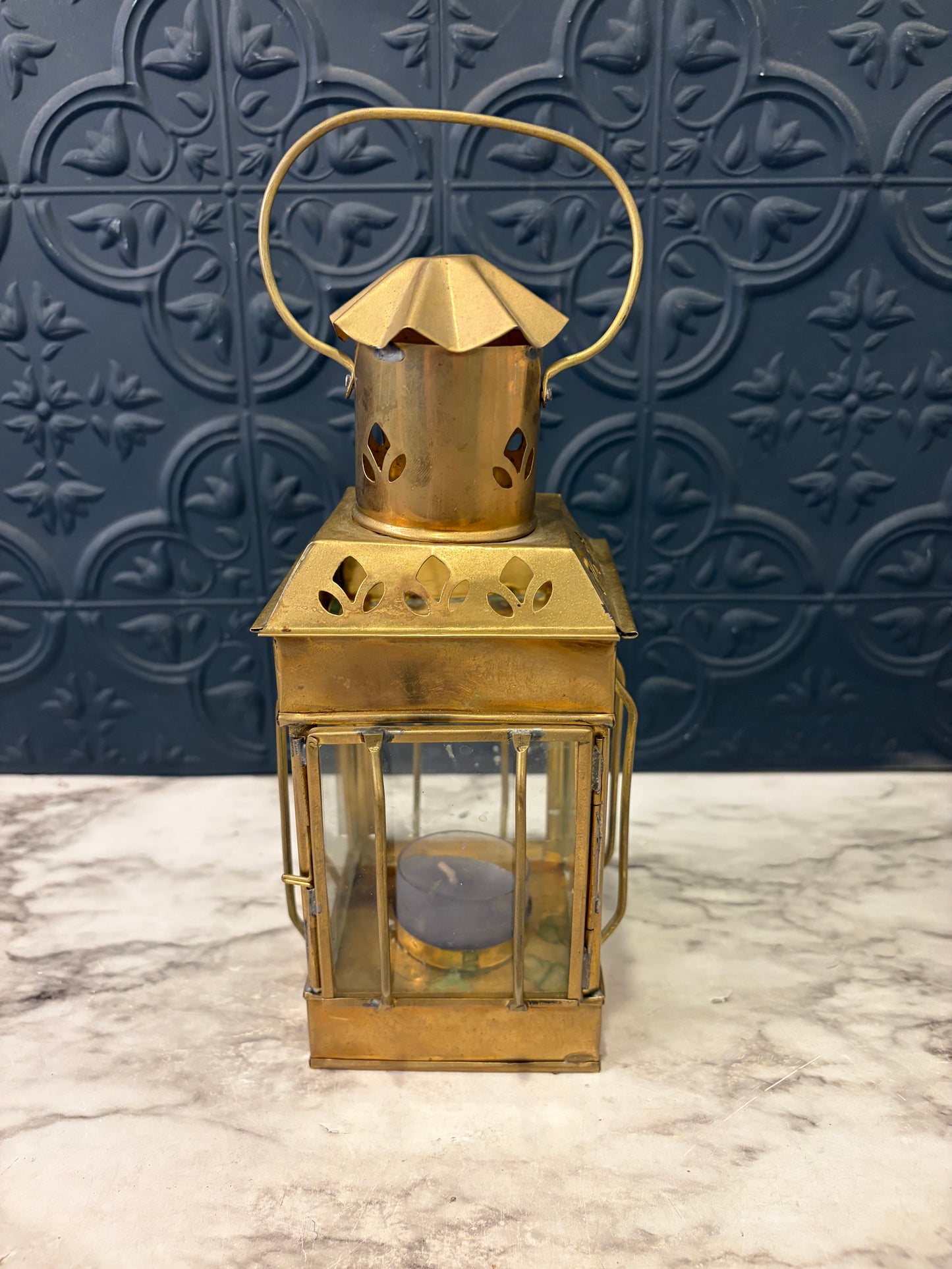 Small Brass Tealight Lantern