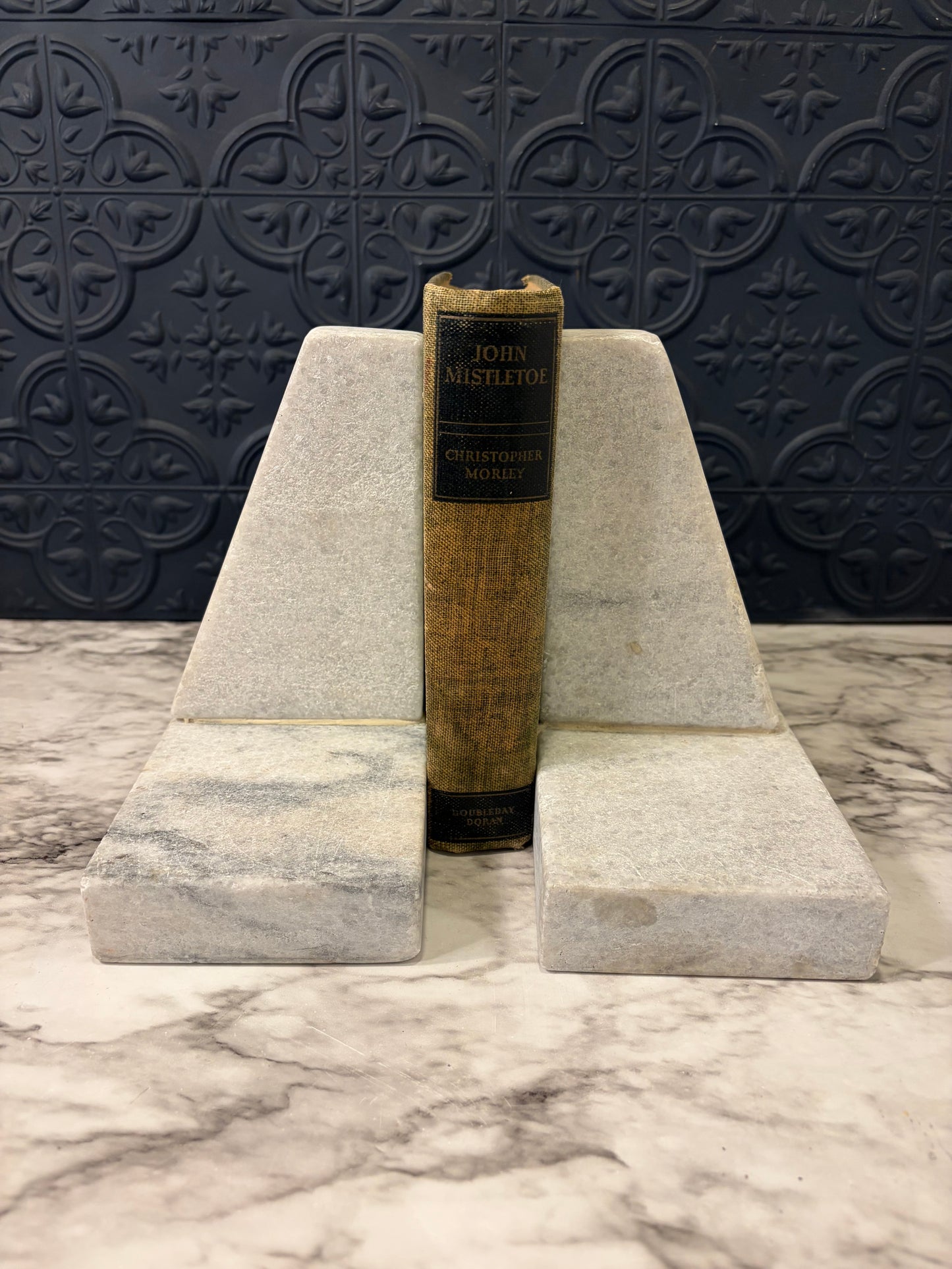 Heavy Stone Geometric Bookends