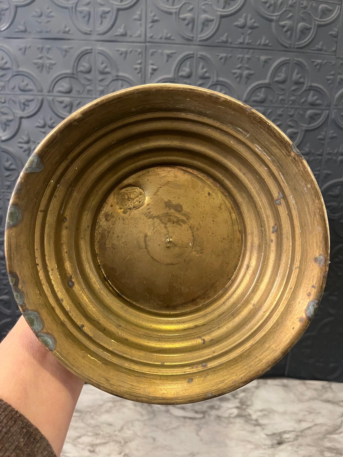 Vintage Moroccan Brass Candle or Incense Burner