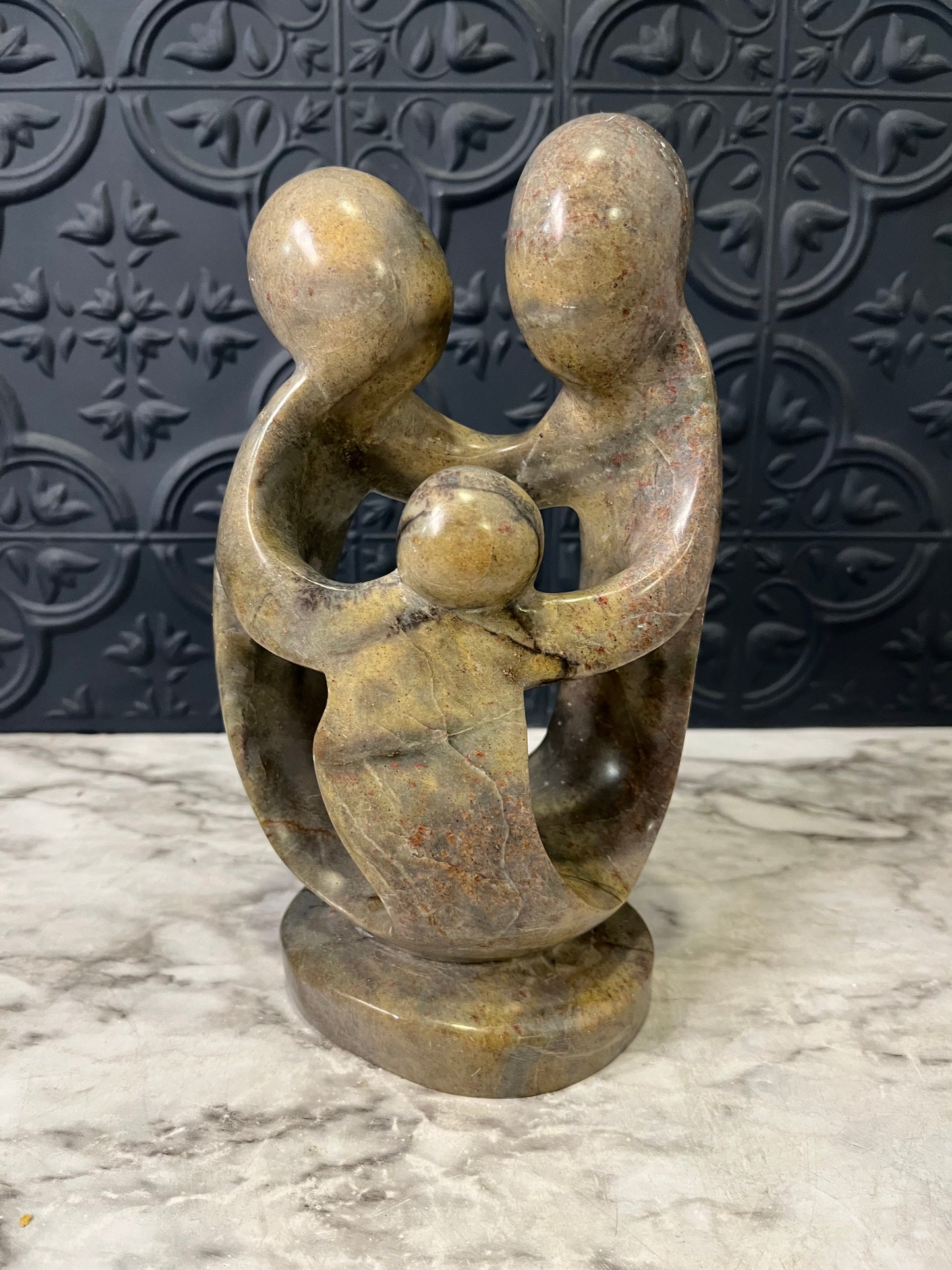 Soapstone Family circle statue