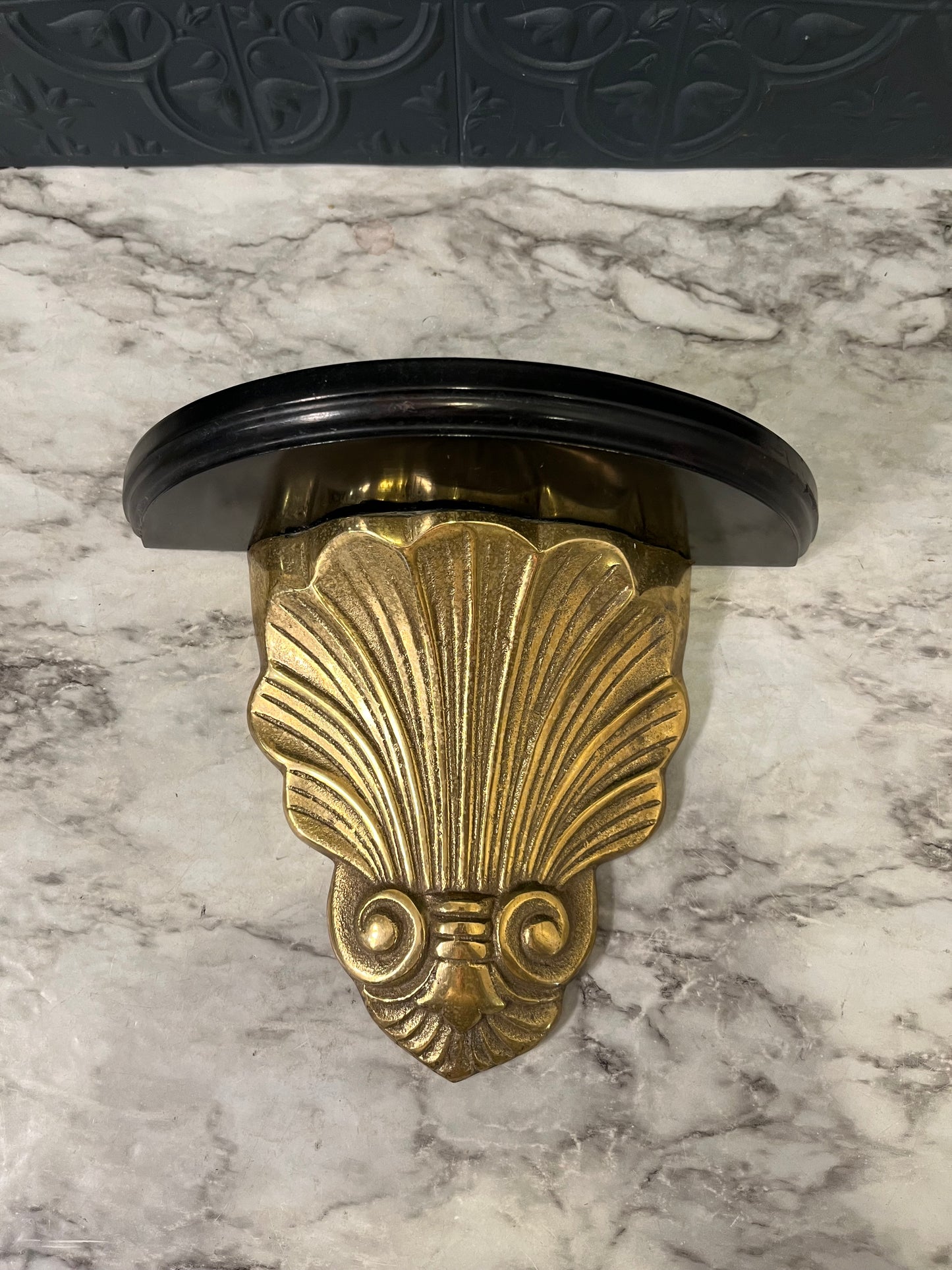 Brass and Black Wall Ledge