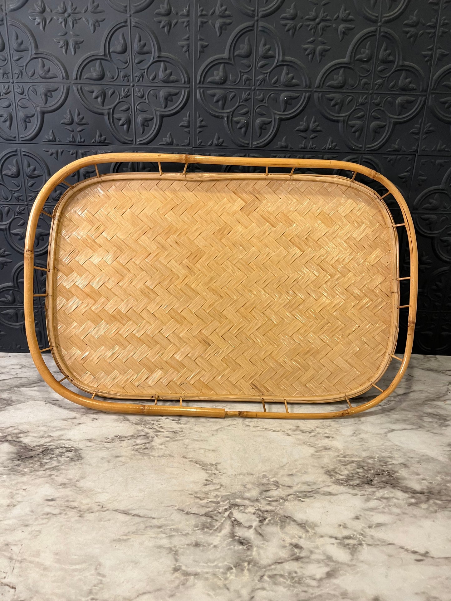 Vintage Bamboo Serving Tray