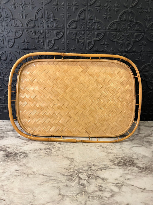 Vintage Bamboo Serving Tray