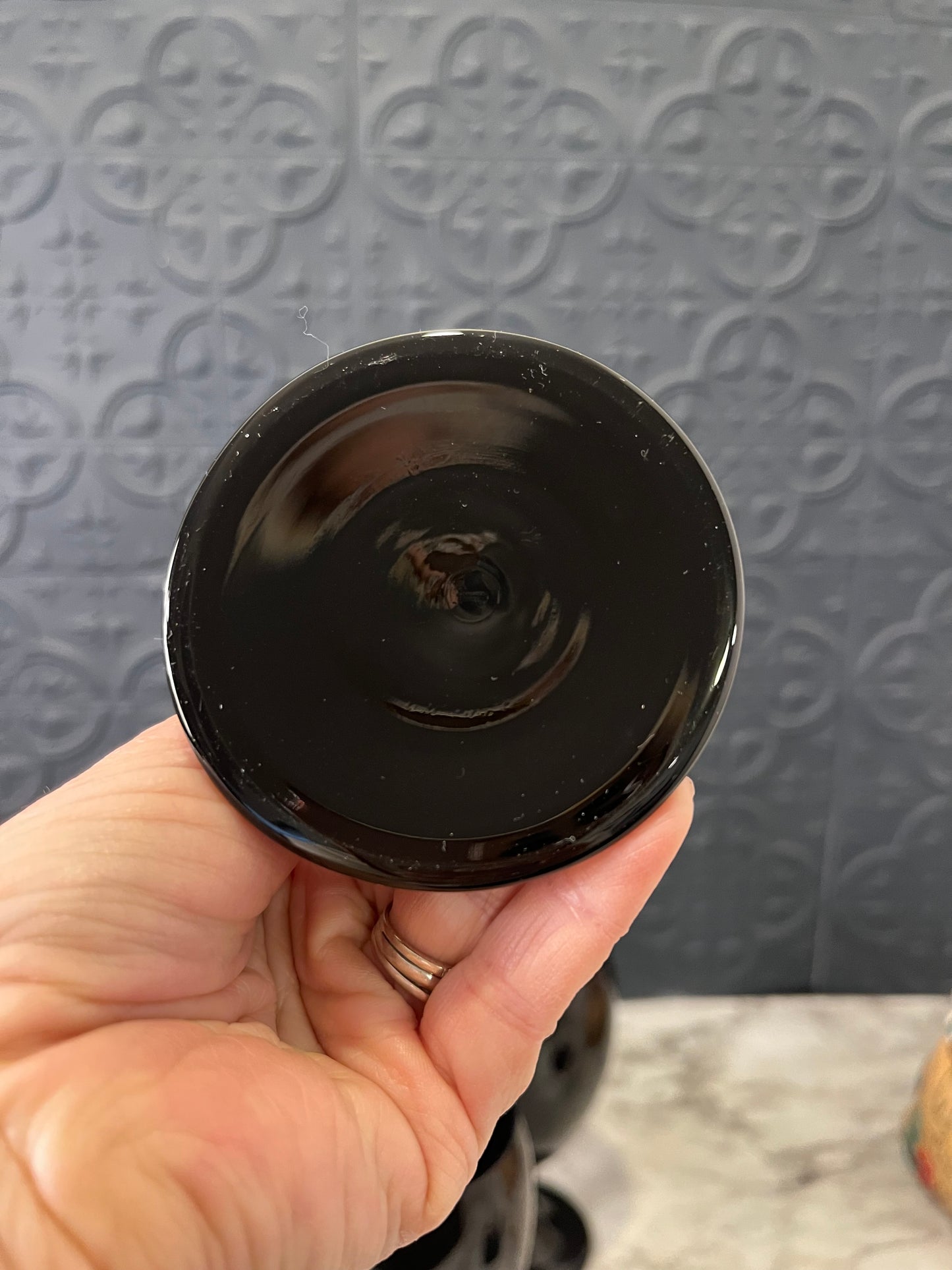 Libbey Black Glass Goblet set of 4