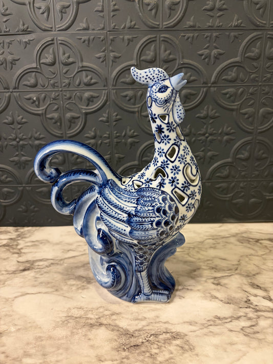 Chinese Blue and White Rooster