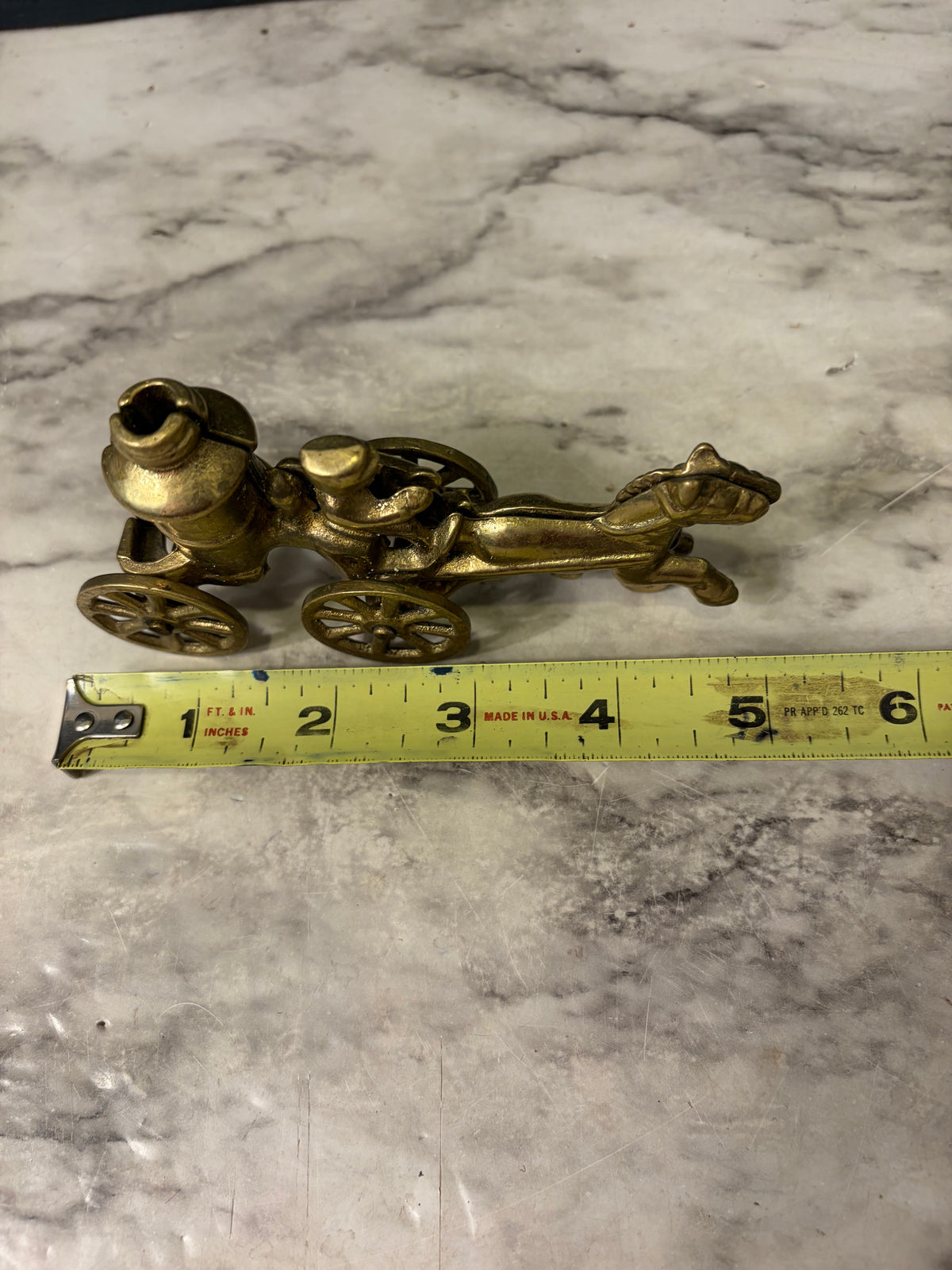 Brass Horse and Carriage with Fire Pump