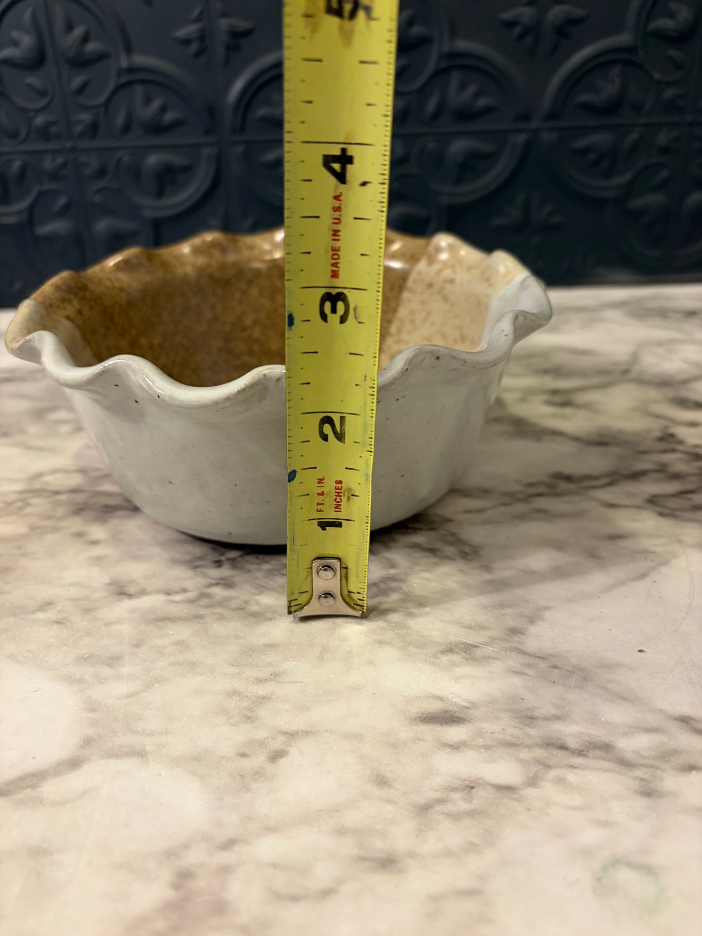 Born to Earth Pottery Dish with Ruffle Top