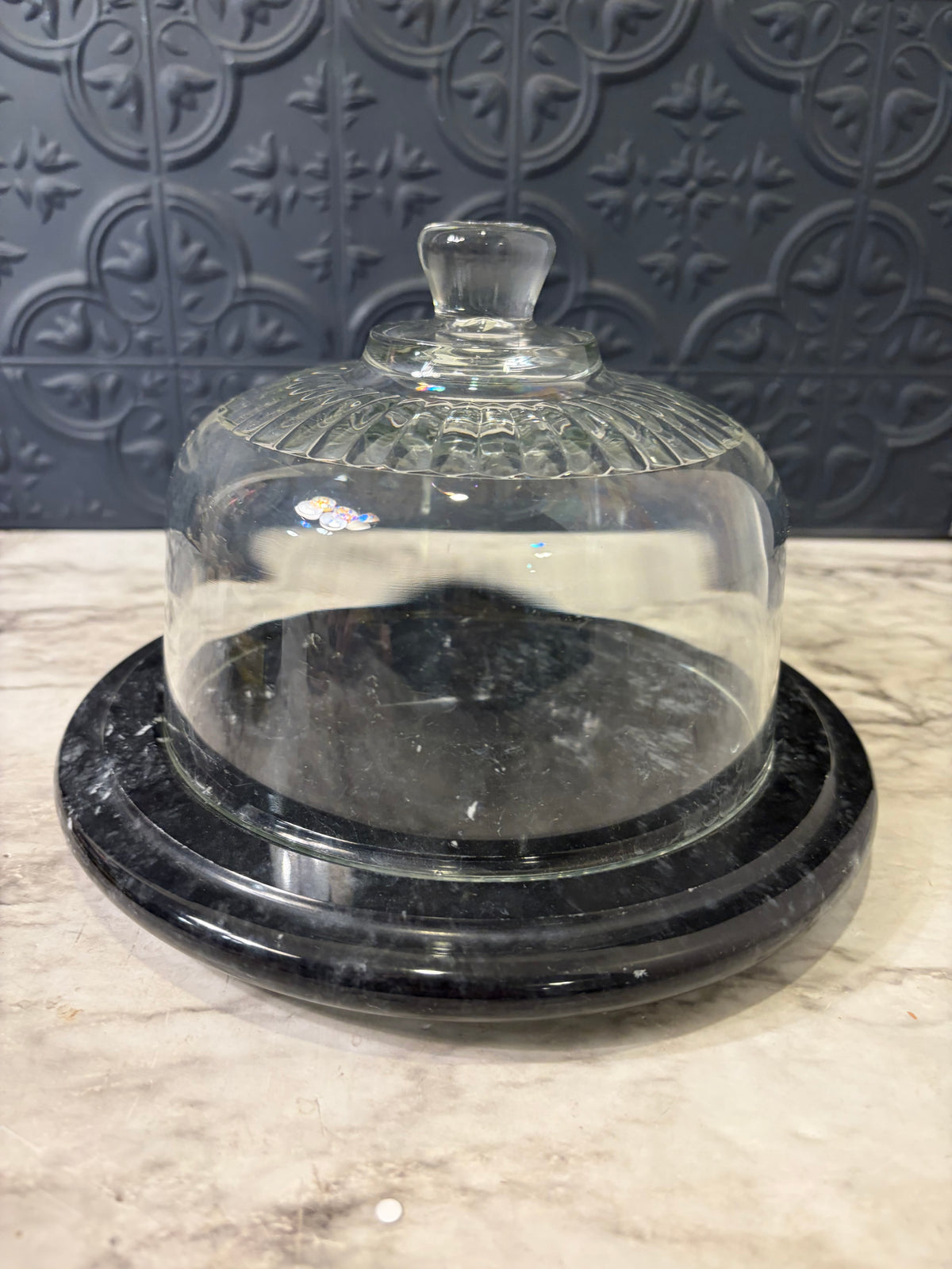 Black Marble Cheese Dome