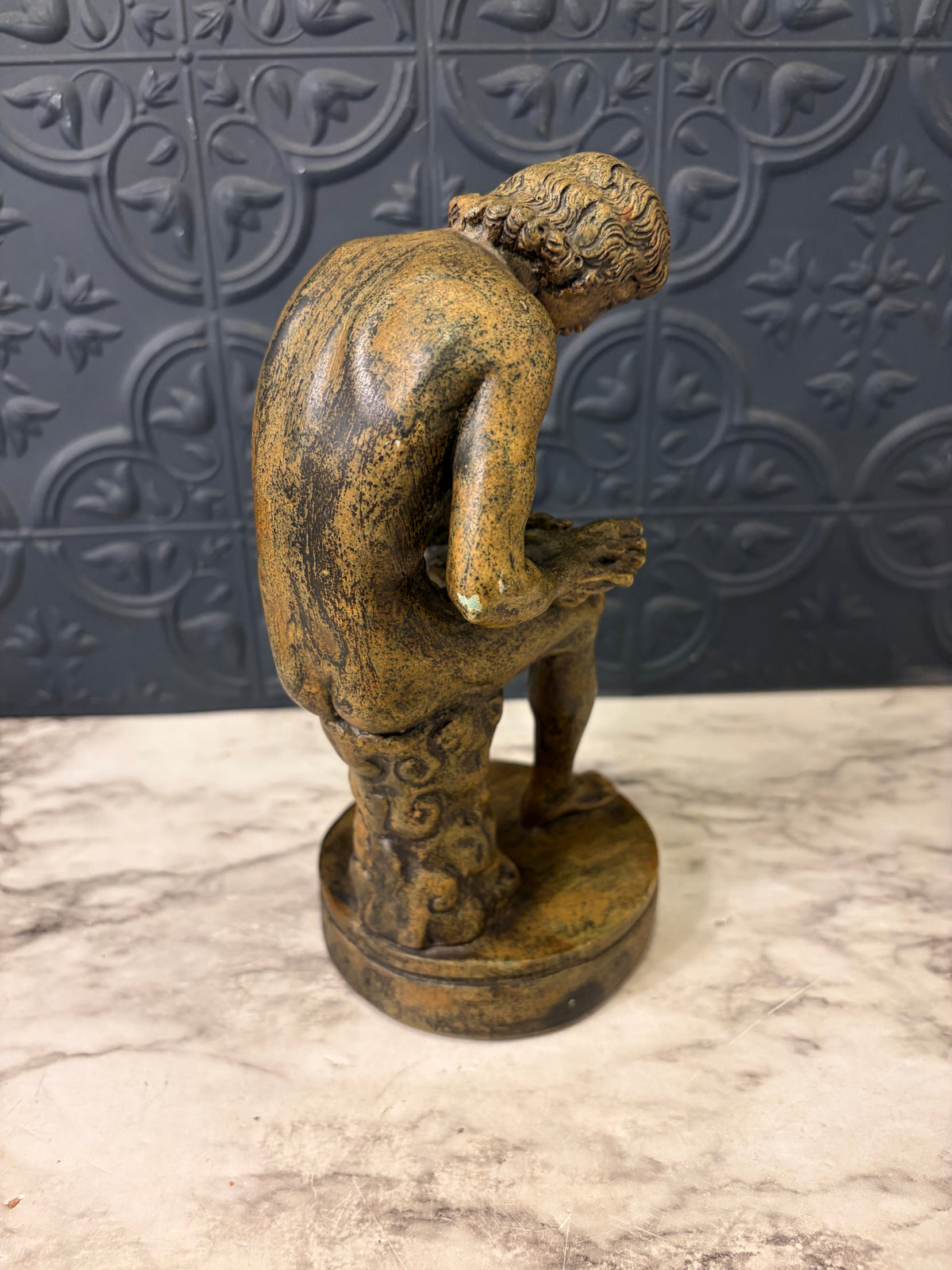 Boy With Thorn Statue with Bronze Finish