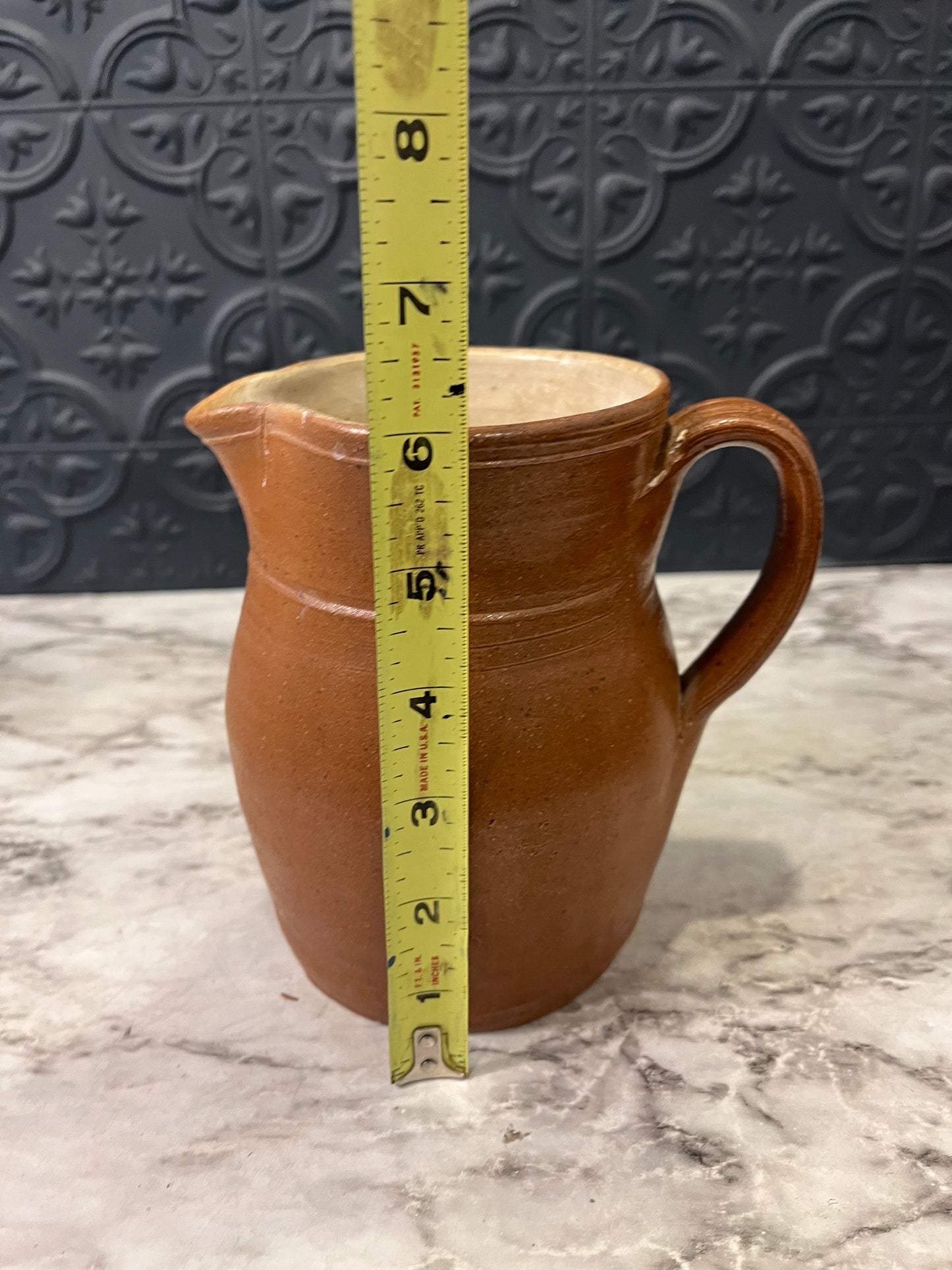 French style Pottery Pitcher Orange