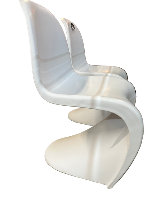 White Panton Style Dining Chairs set of 2